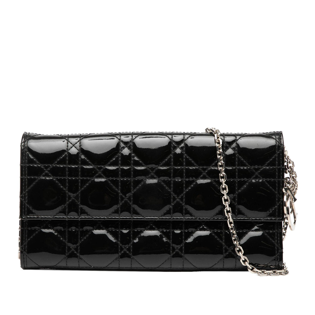 Dior Patent Cannage Lady Dior Wallet On Chain