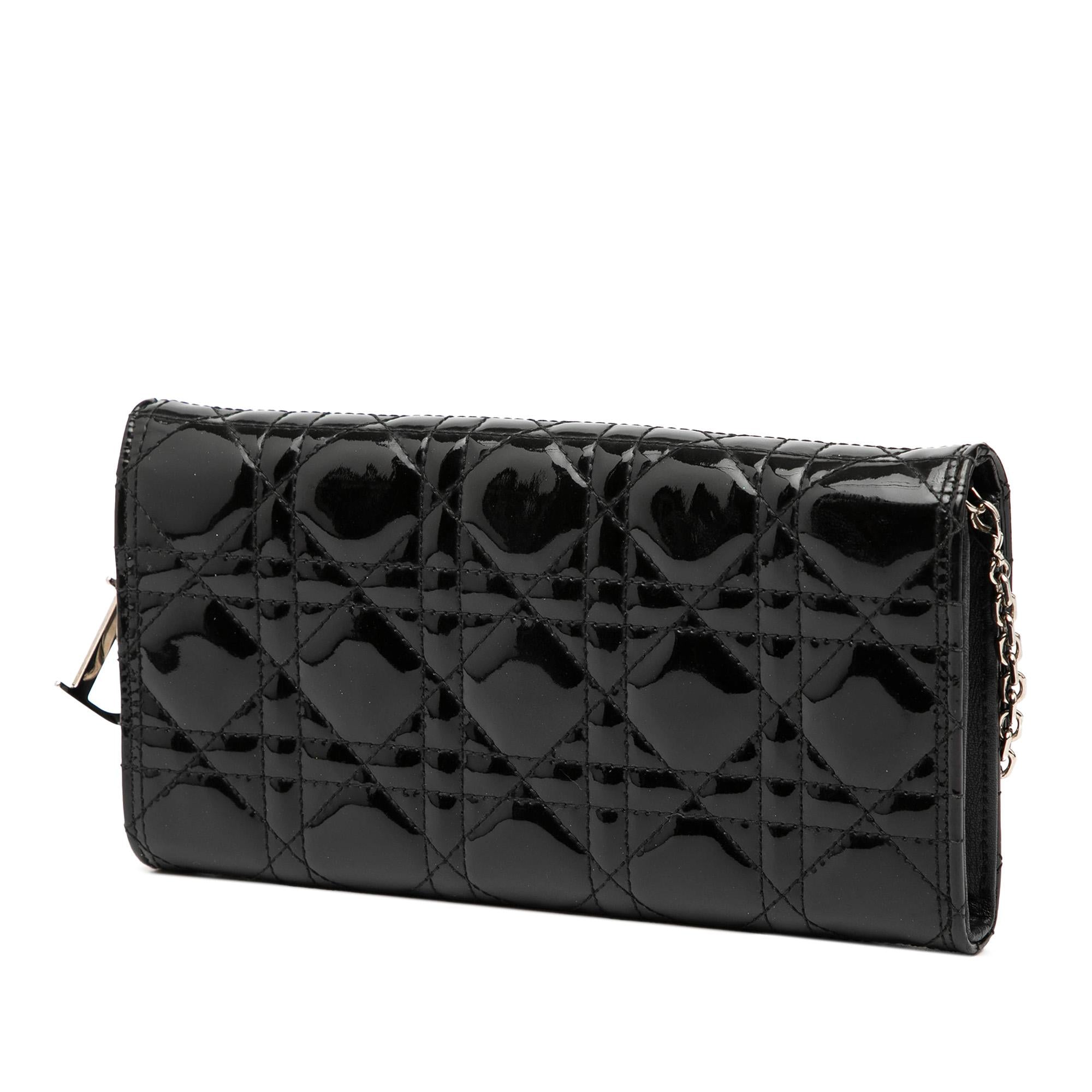 Dior Patent Cannage Lady Dior Wallet On Chain