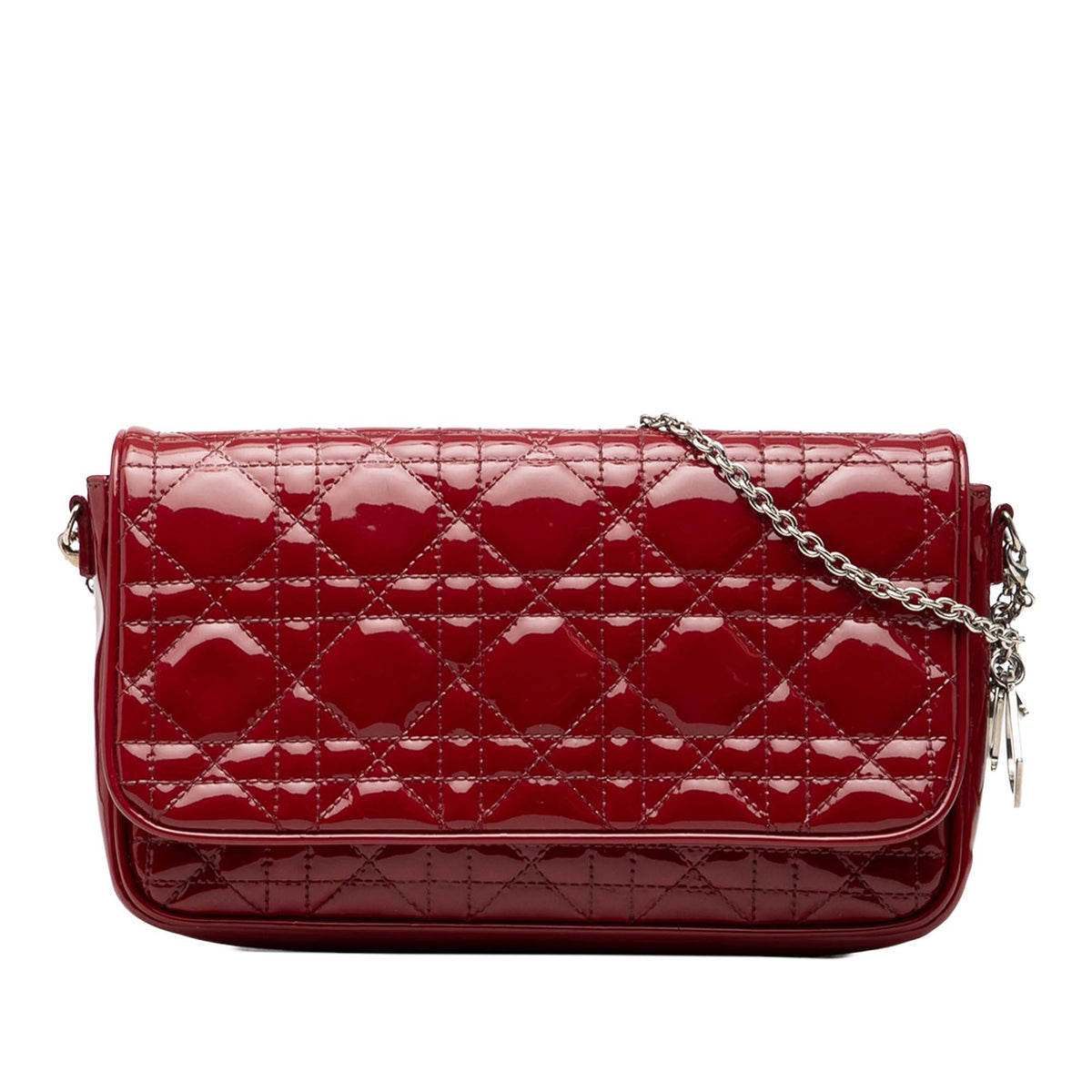 Dior Patent Cannage Lady Dior Wallet On Chain