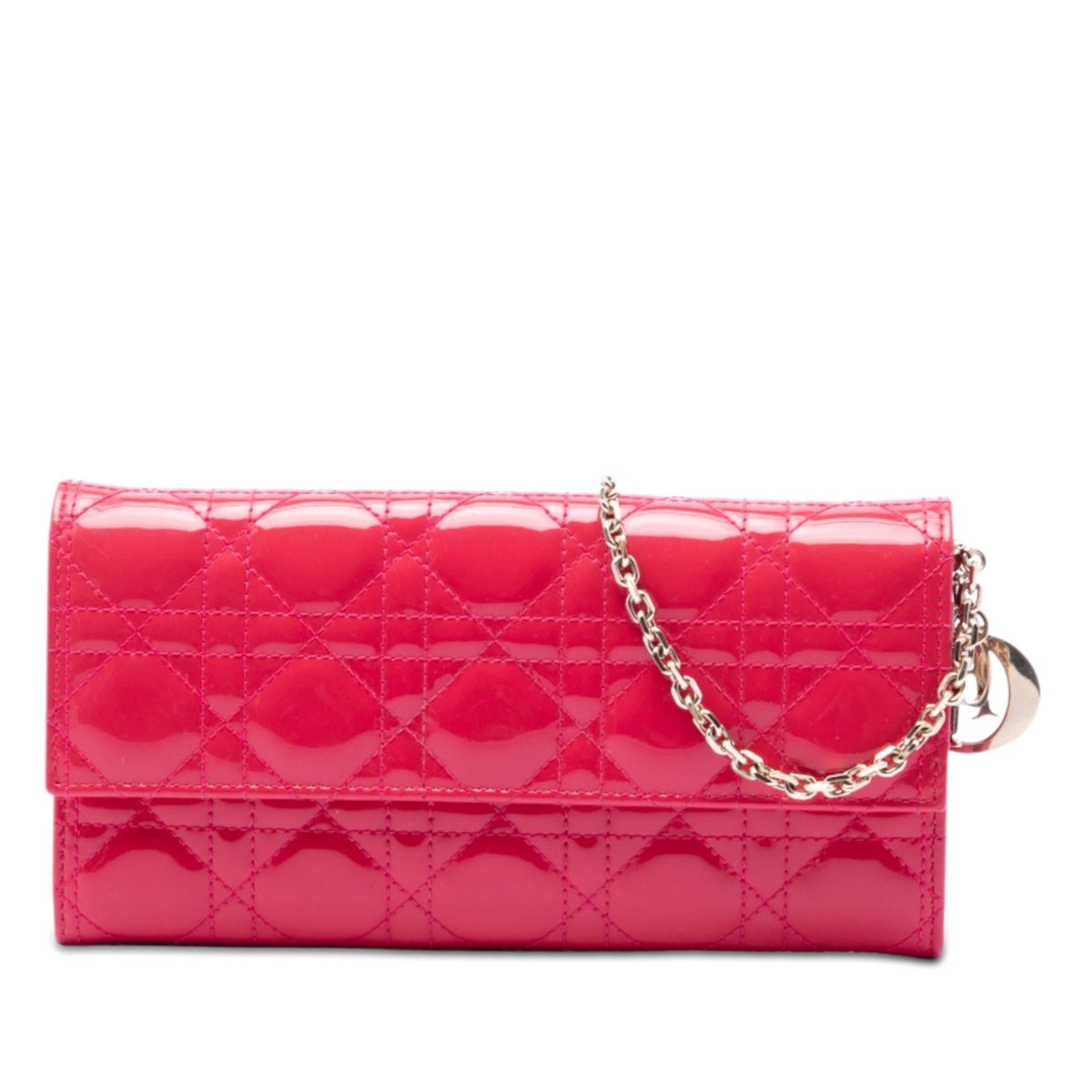 Dior Patent Cannage Lady Dior Wallet On Chain