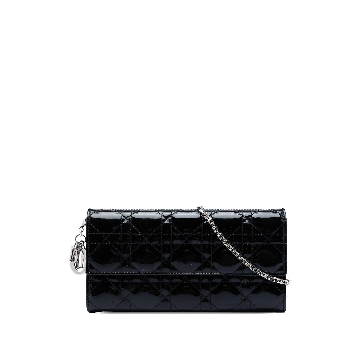 Dior Patent Cannage Lady Dior Wallet On Chain