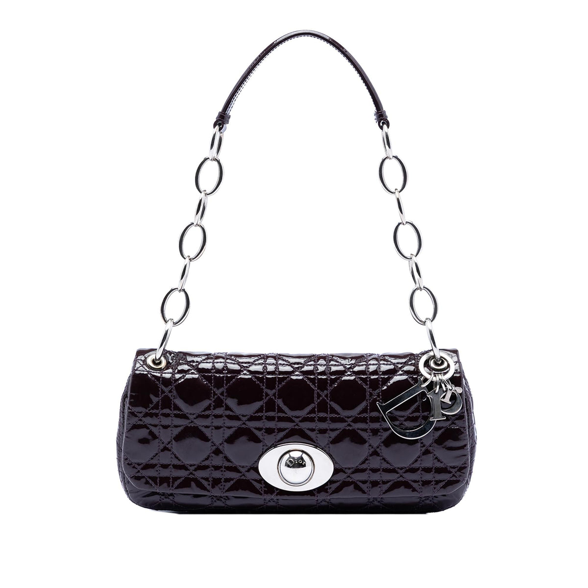 Dior Patent Cannage Rendezvous Shoulder Bag