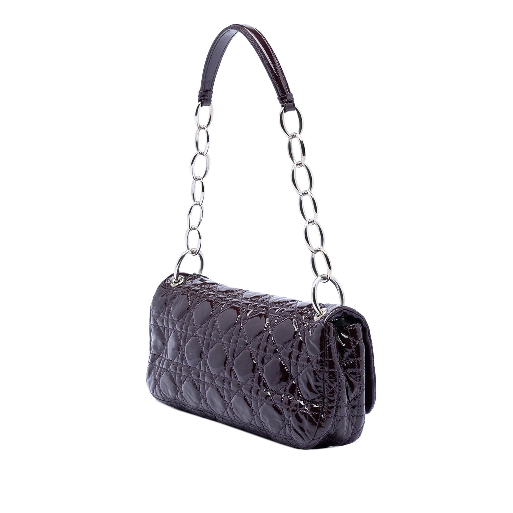 Dior Patent Cannage Rendezvous Shoulder Bag