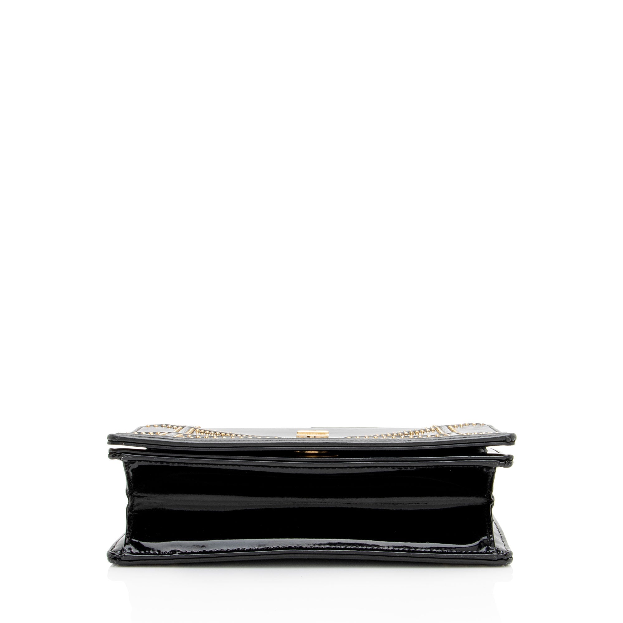 Dior Patent Leather Studded Diorama Small Shoulder Bag