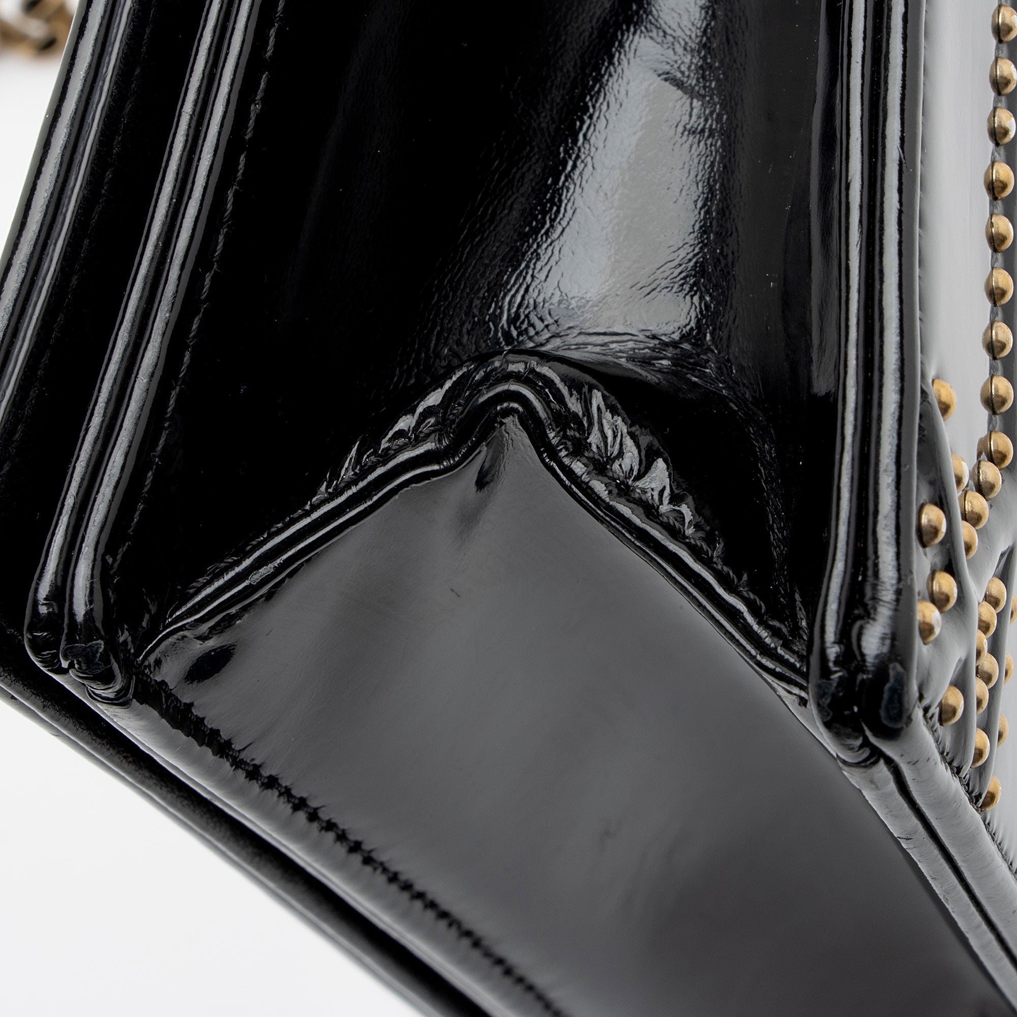 Dior Patent Leather Studded Diorama Small Shoulder Bag