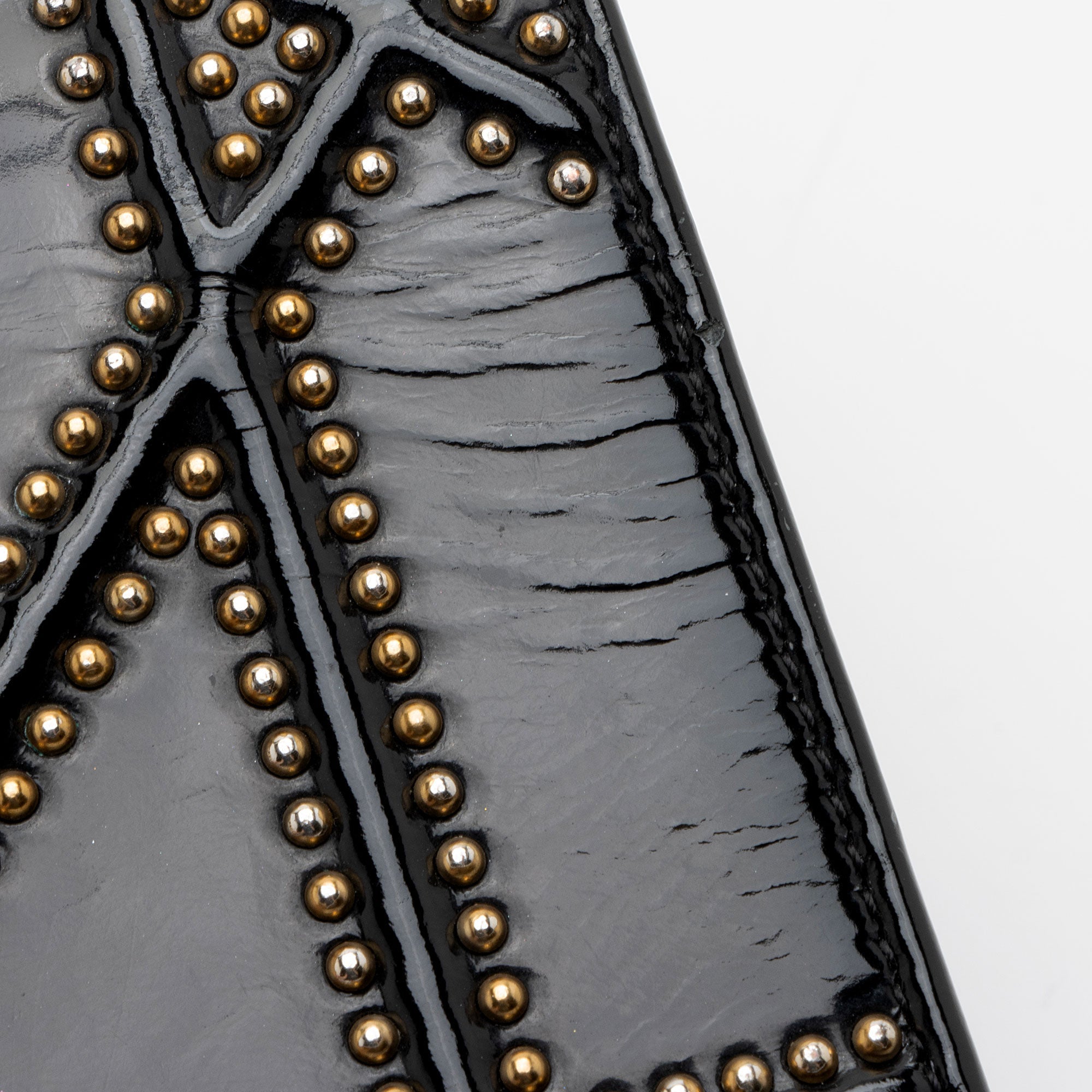 Dior Patent Leather Studded Diorama Small Shoulder Bag