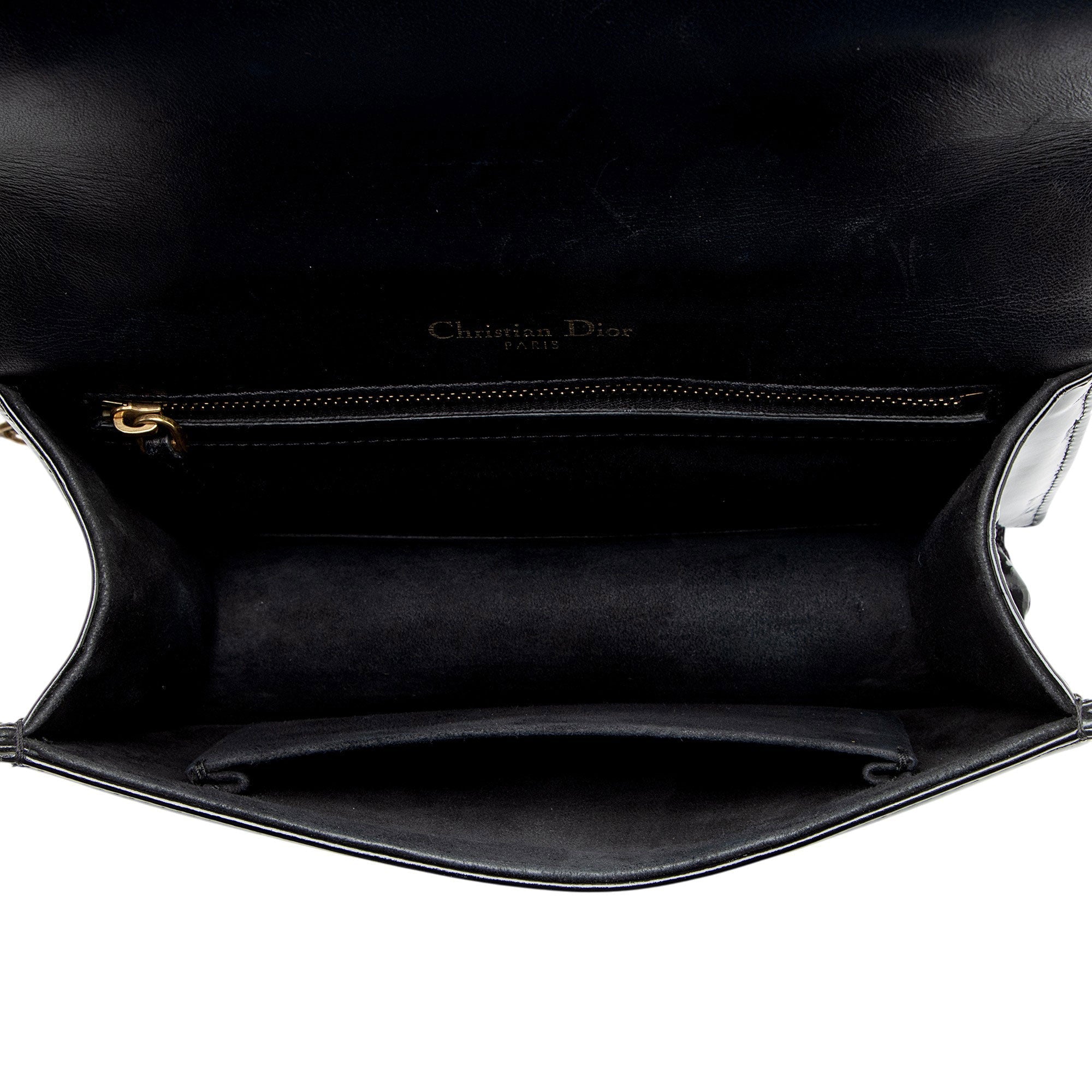 Dior Patent Leather Studded Diorama Small Shoulder Bag