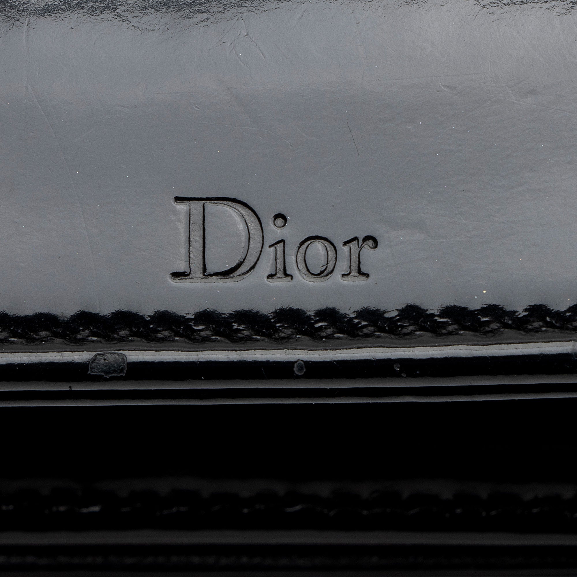 Dior Patent Leather Studded Diorama Small Shoulder Bag