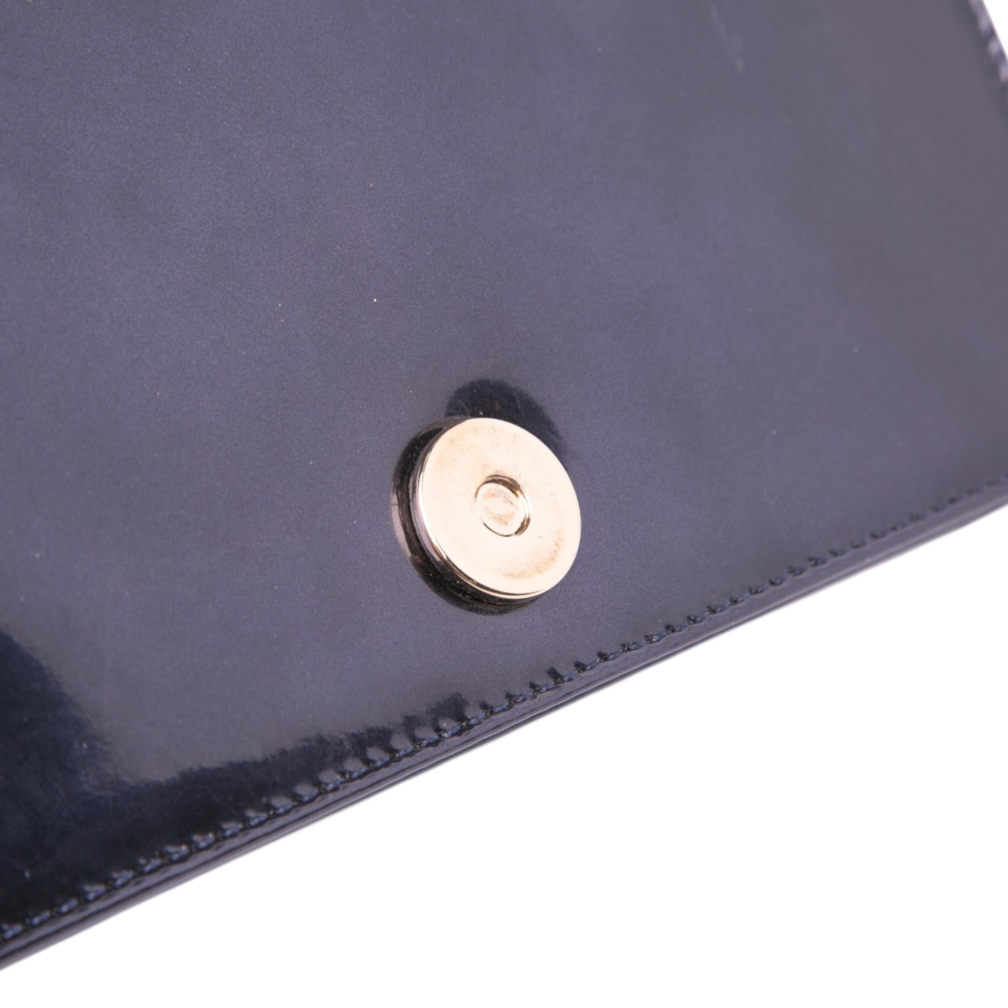 Dior Patent Microcannage Diorama Wallet on Chain