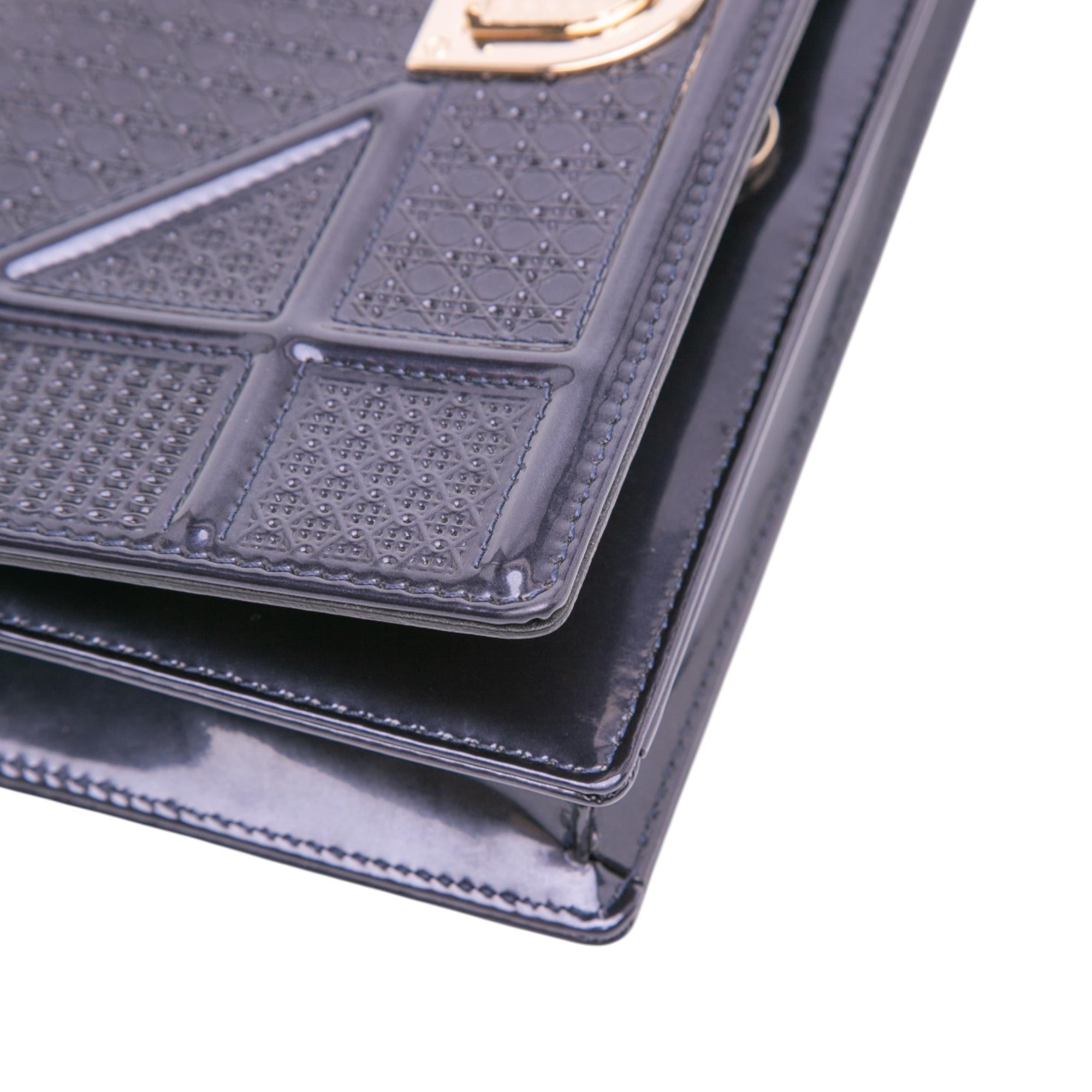 Dior Patent Microcannage Diorama Wallet on Chain