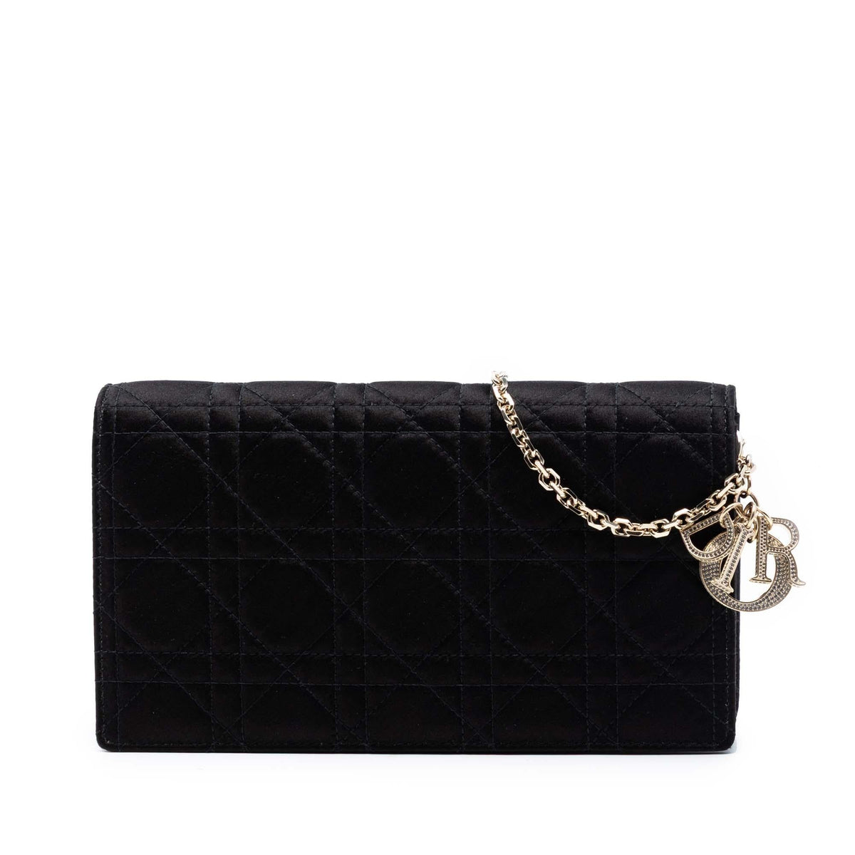 Dior Satin Cannage Lady Dior Wallet on Chain