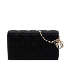 Dior Satin Cannage Lady Dior Wallet on Chain