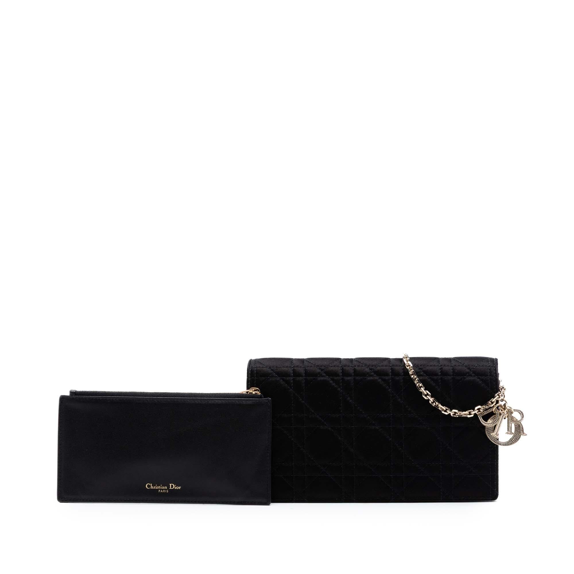 Dior Satin Cannage Lady Dior Wallet on Chain