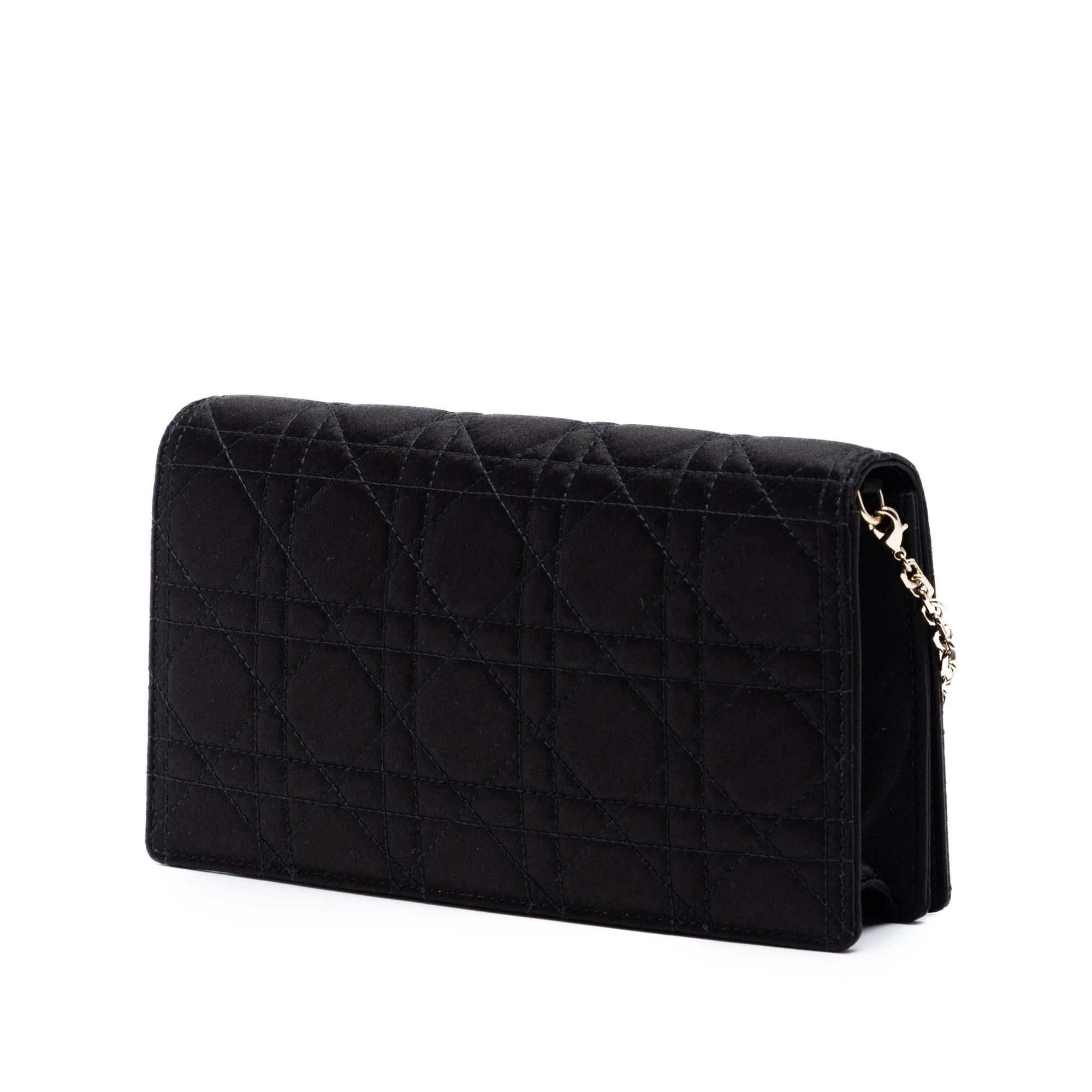 Dior Satin Cannage Lady Dior Wallet on Chain