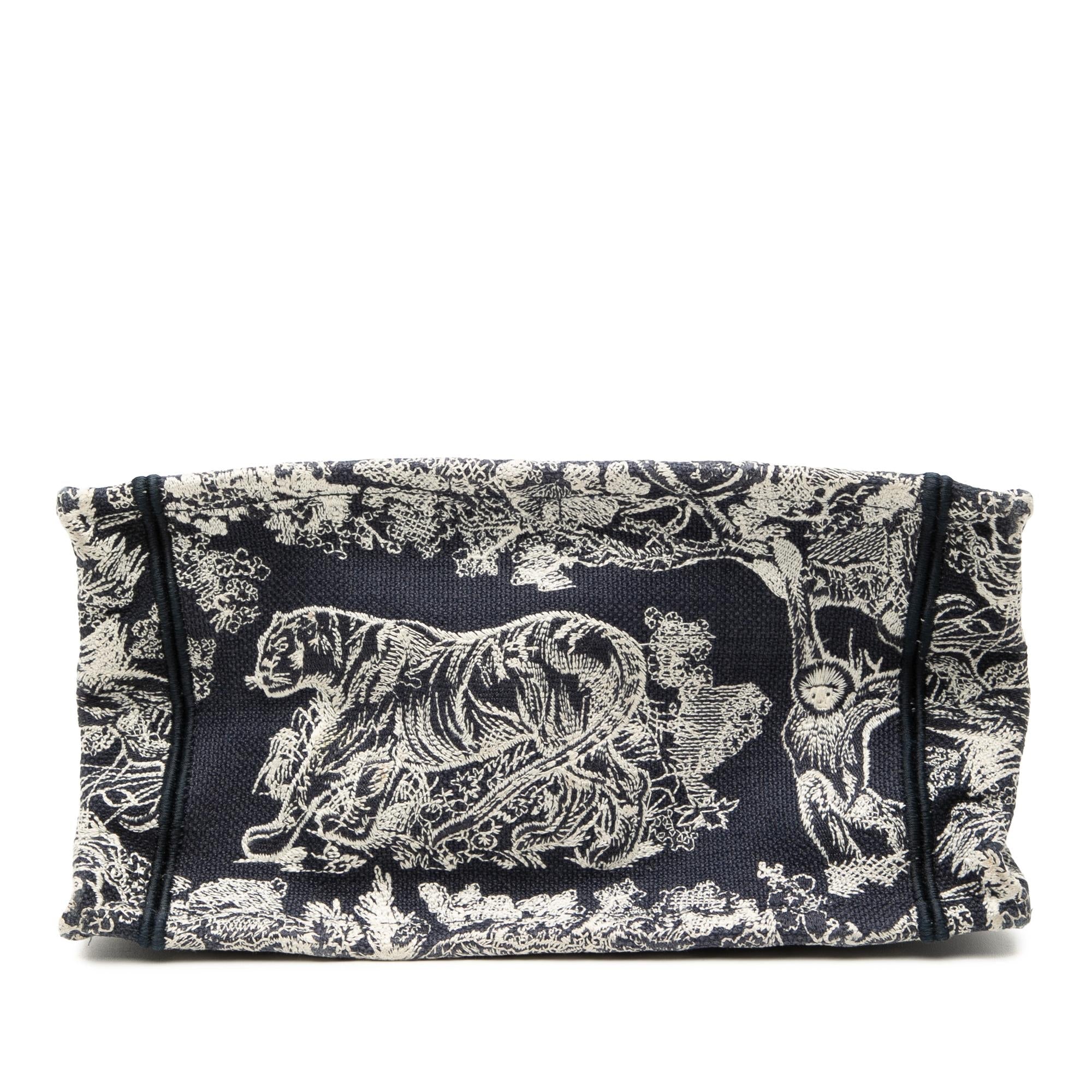 Dior Small Canvas Embroidered Reverse Dioriviera Toile De Jouy Book Tote