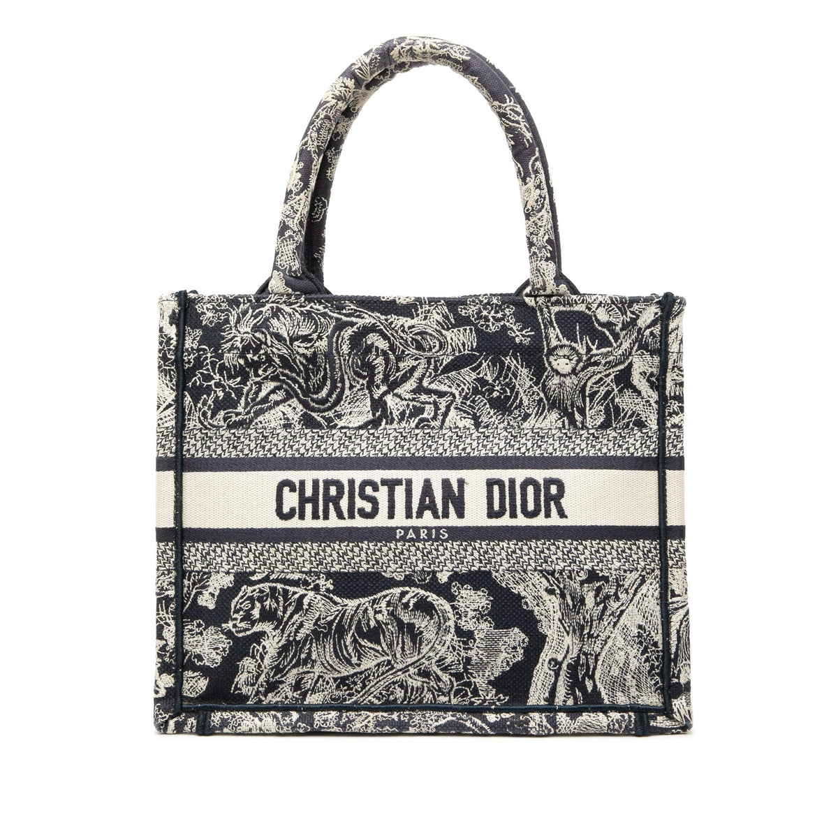 Dior Small Canvas Embroidered Reverse Dioriviera Toile De Jouy Book Tote
