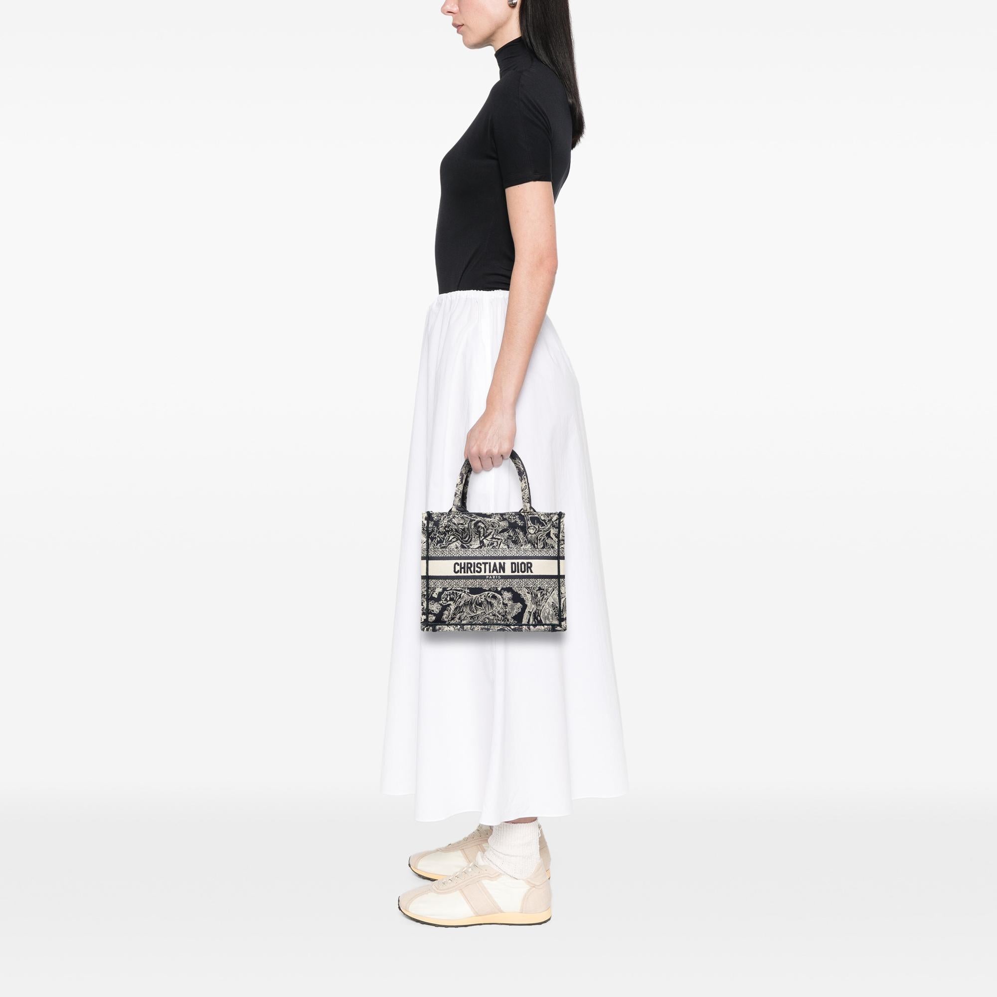 Dior Small Canvas Embroidered Reverse Dioriviera Toile De Jouy Book Tote