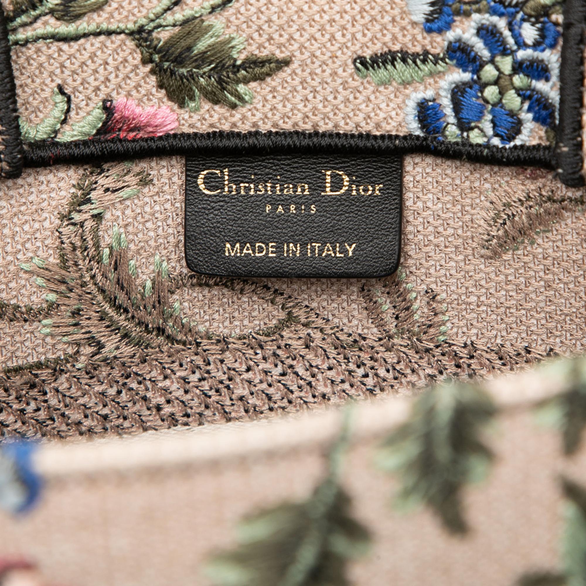 Dior Small Embroidered Canvas Petites Fleurs Book Tote