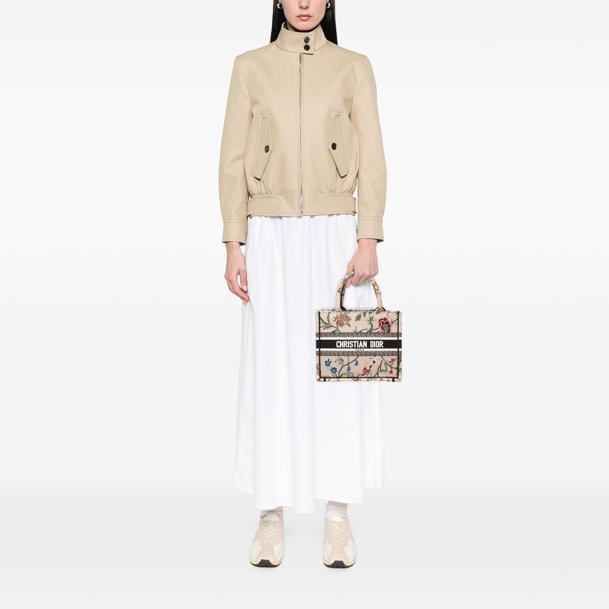 Dior Small Embroidered Canvas Petites Fleurs Book Tote