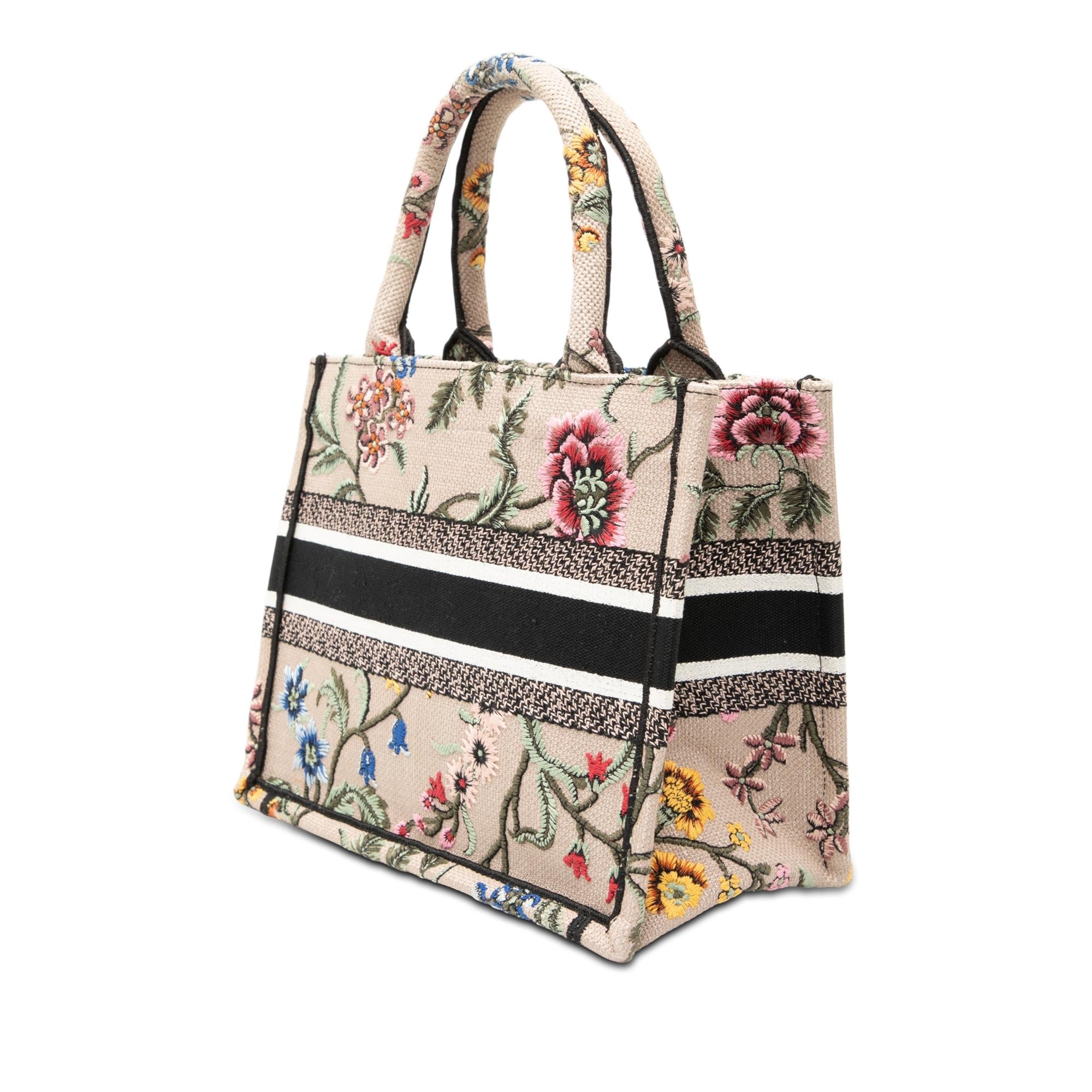 Dior Small Embroidered Canvas Petites Fleurs Book Tote