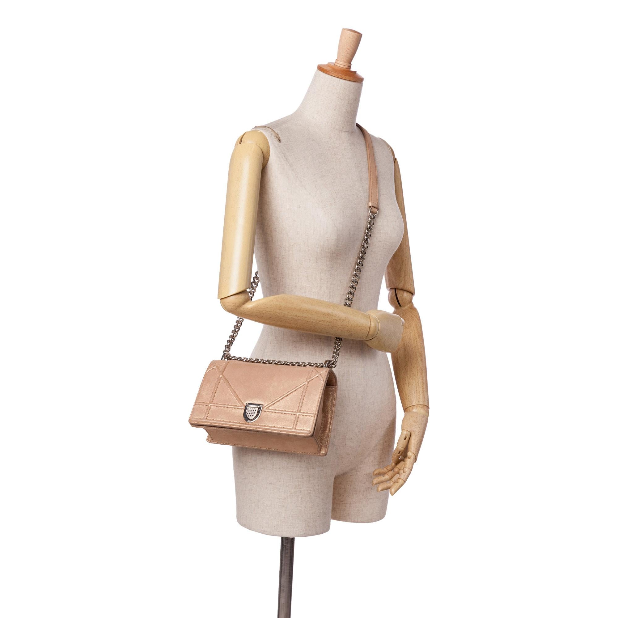 Dior Small Iridescent Lambskin Diorama Flap