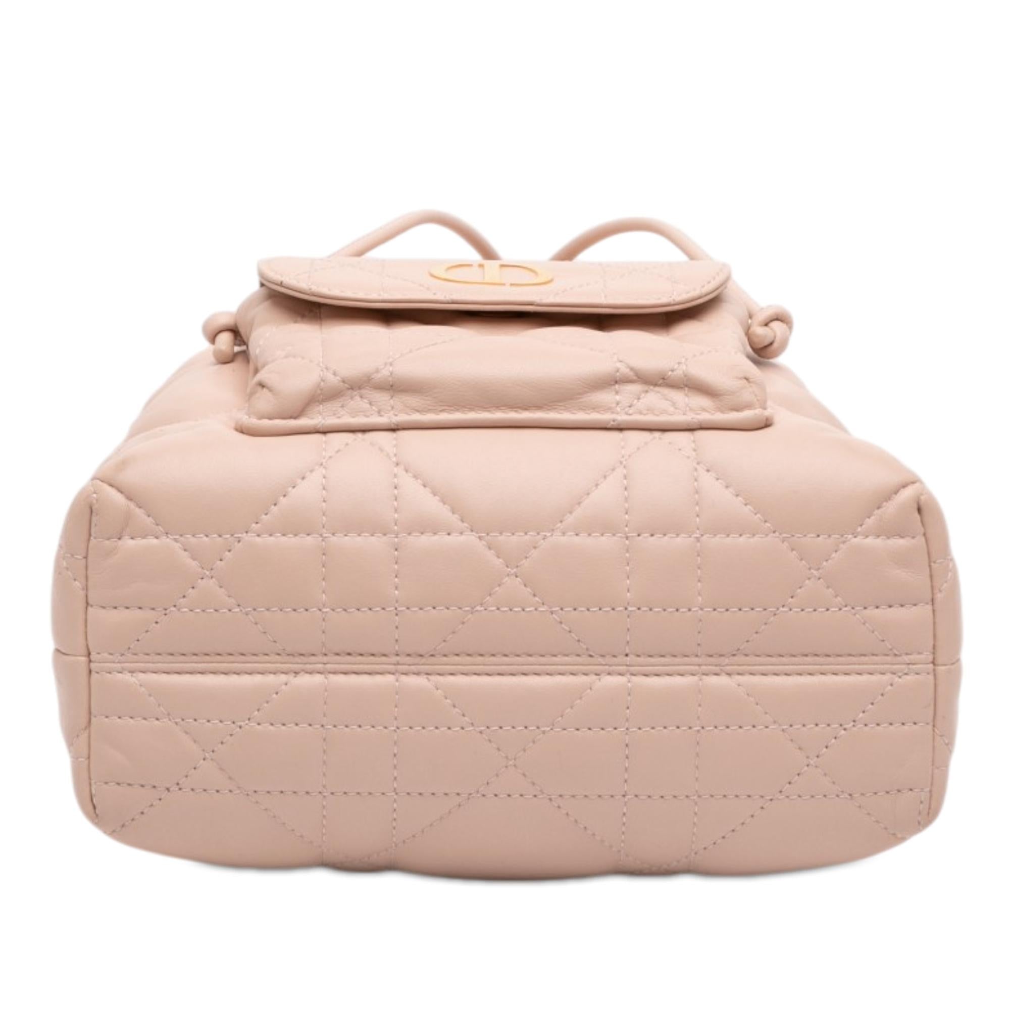 Dior Small Lambskin Macrocannage Caro Bucket Bag