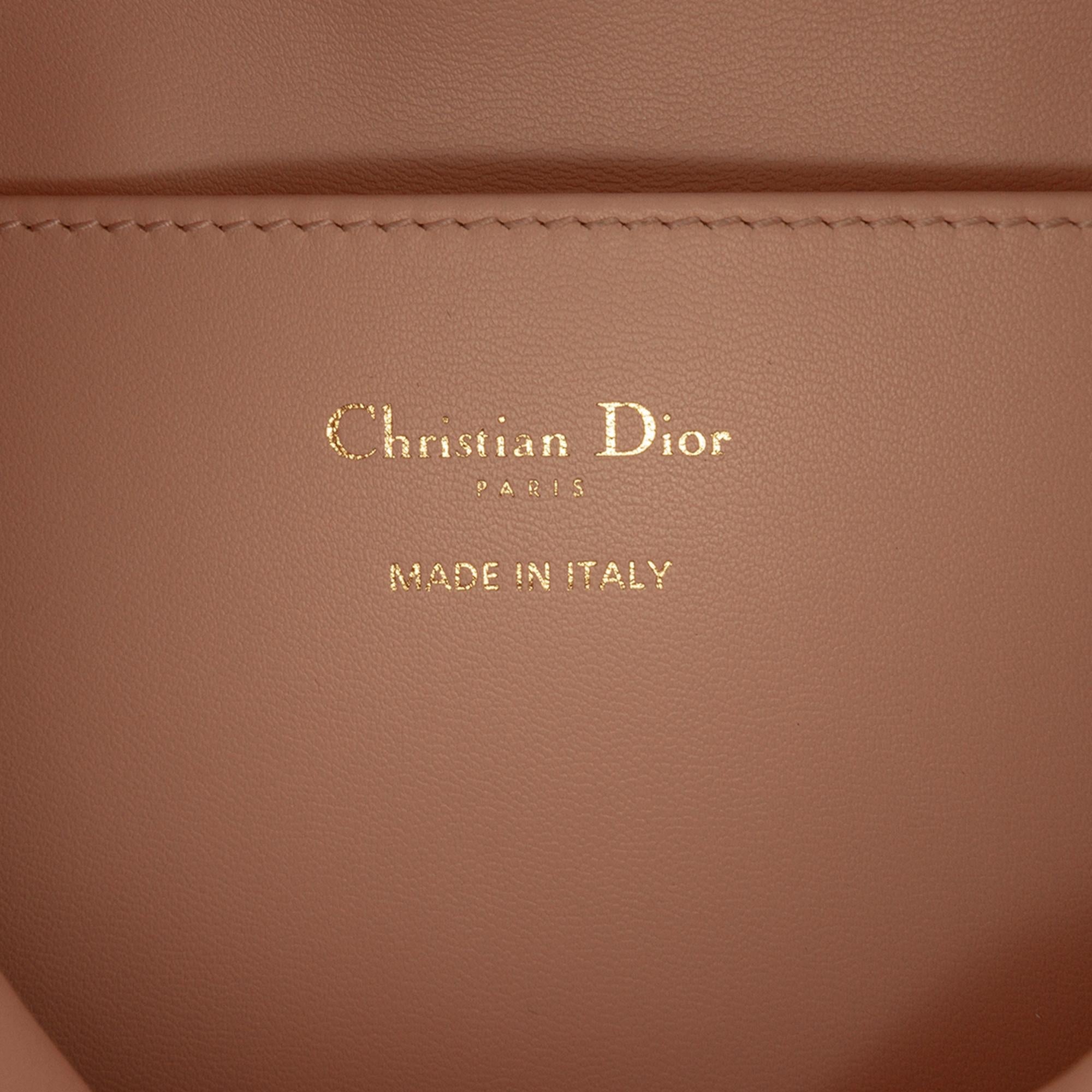 Dior Small Lambskin Macrocannage Caro Bucket Bag