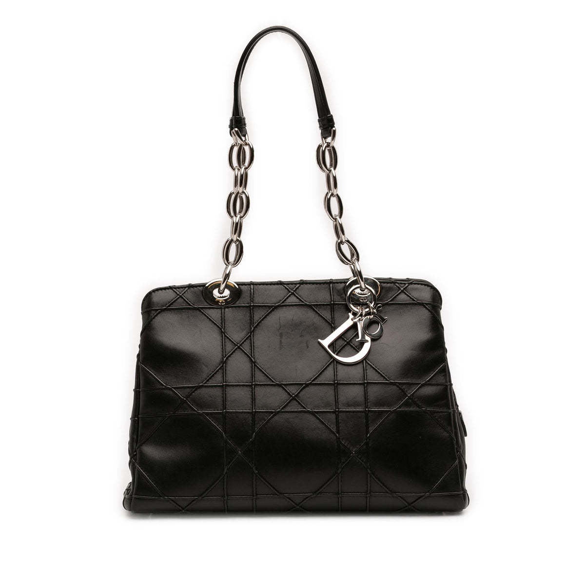Dior Small Lambskin Macrocannage Lady Dior Soft Zipped Shopping Tote