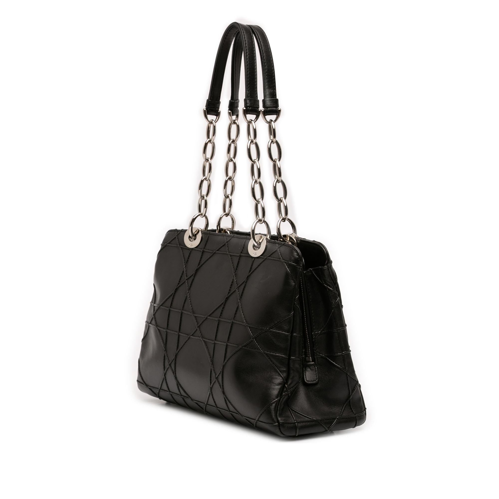 Dior Small Lambskin Macrocannage Lady Dior Soft Zipped Shopping Tote