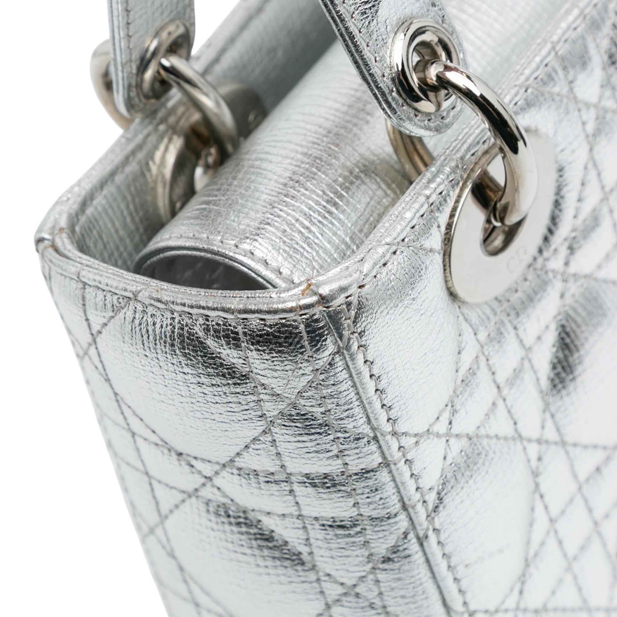 Dior Small Metallic Grained Calfskin Cannage My ABCDior Lady Dior