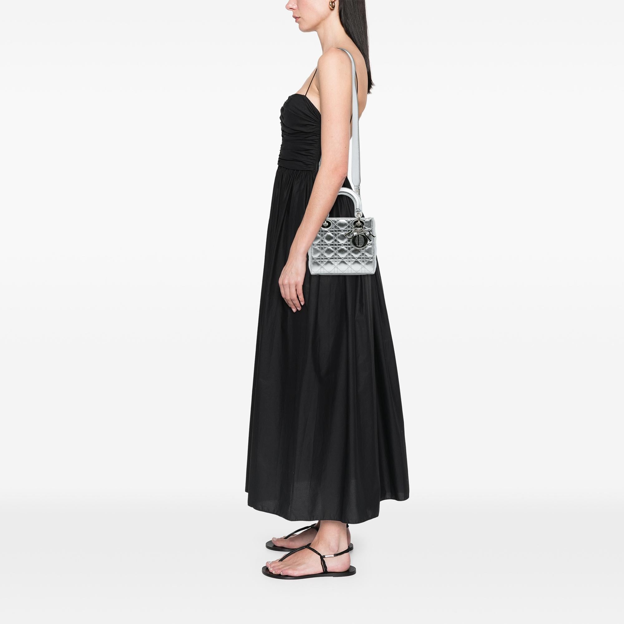 Dior Small Metallic Grained Calfskin Cannage My ABCDior Lady Dior