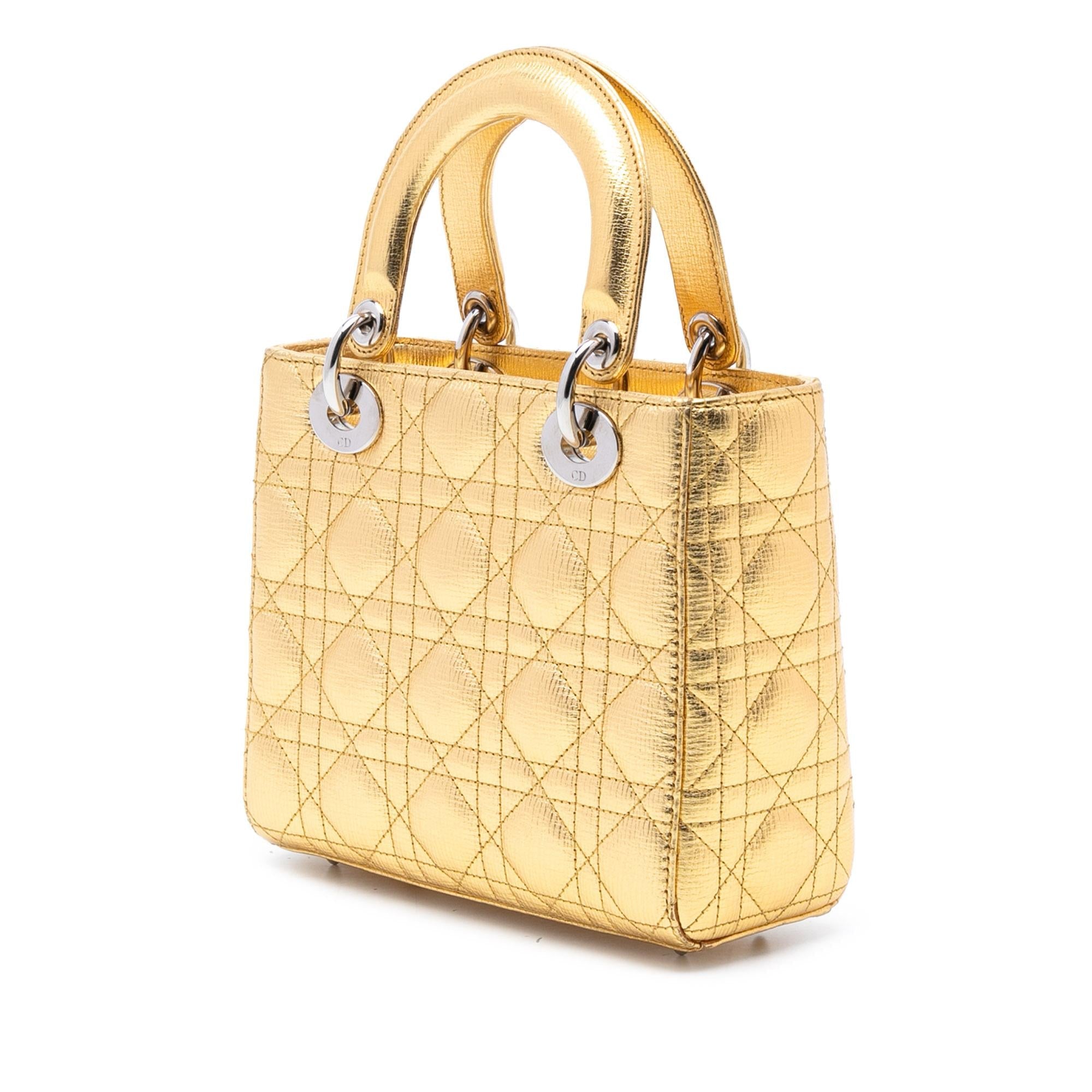 Dior Small Metallic Grained Calfskin Cannage My ABCDior Lady Dior