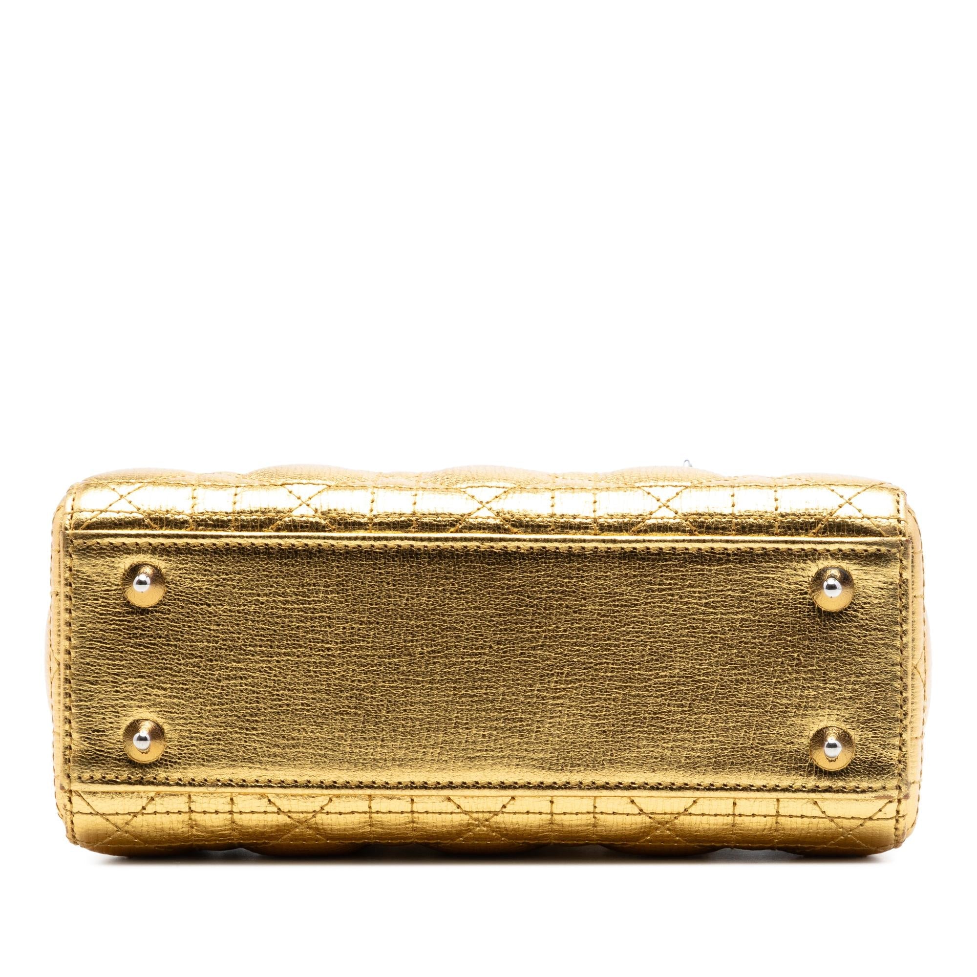 Dior Small Metallic Grained Calfskin Cannage My ABCDior Lady Dior