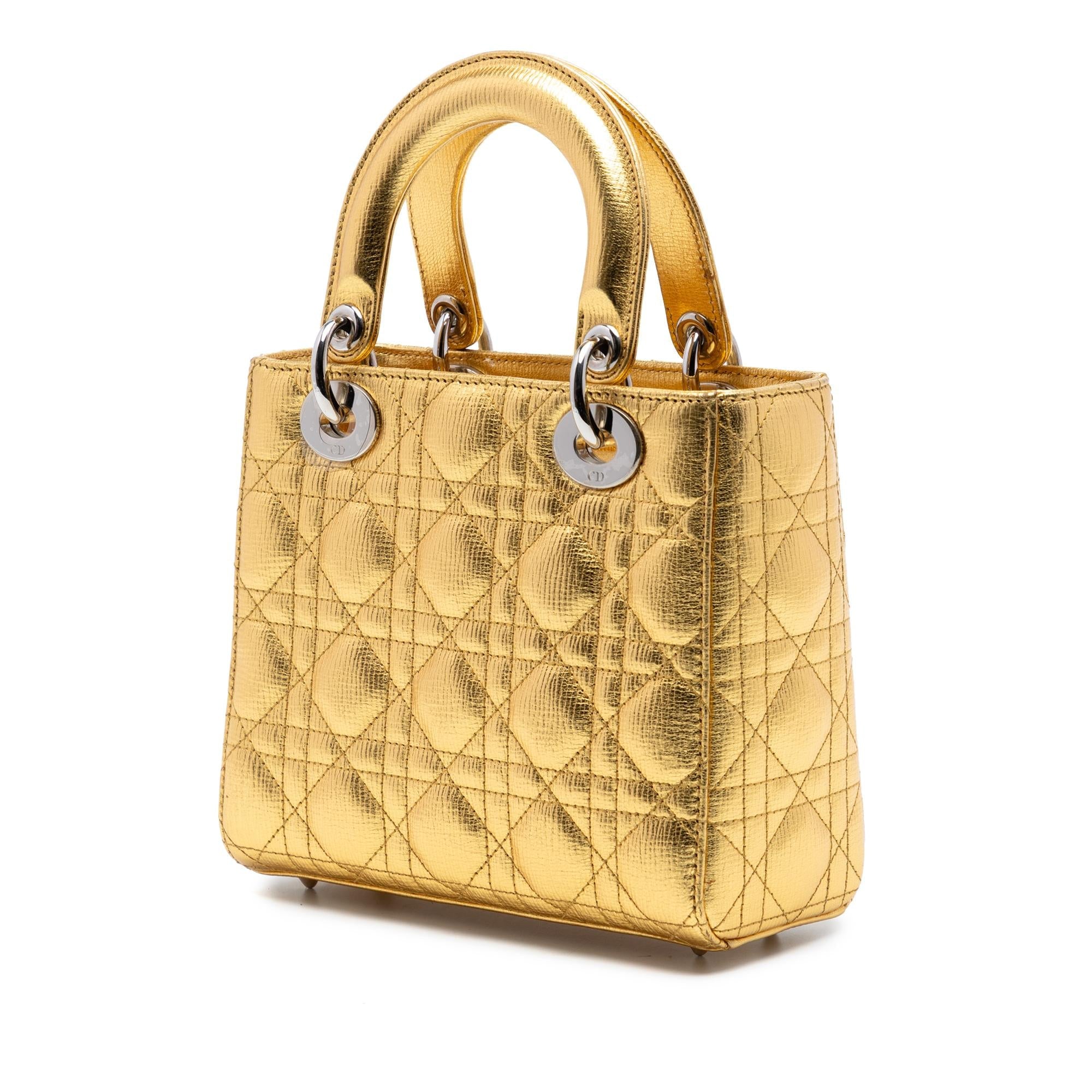 Dior Small Metallic Grained Calfskin Cannage My ABCDior Lady Dior