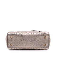 Dior Small Metallic Grained Calfskin Cannage Supple Lady Dior