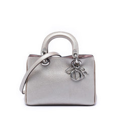 Dior Small Metallic Leather Diorissimo Satchel