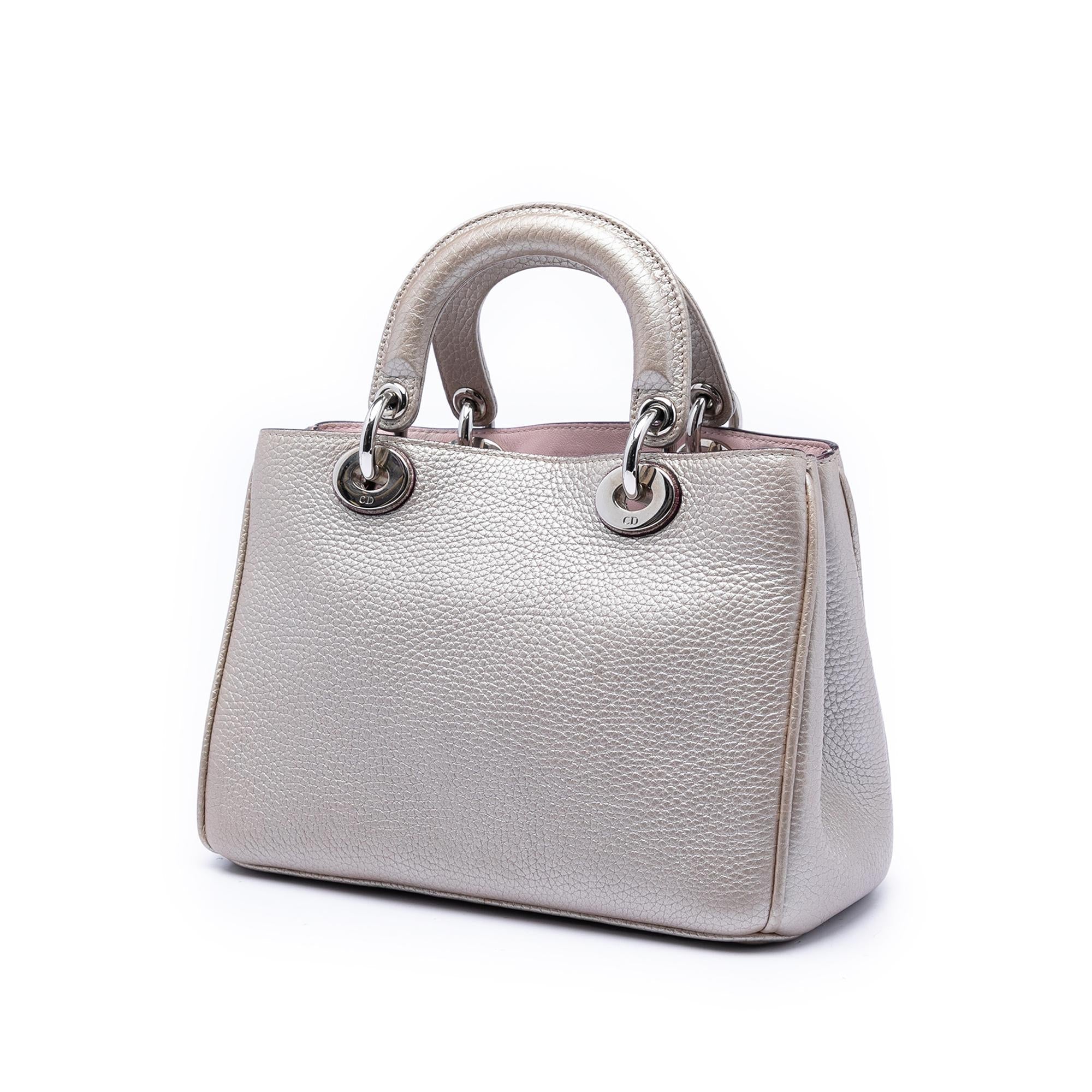 Dior Small Metallic Leather Diorissimo Satchel