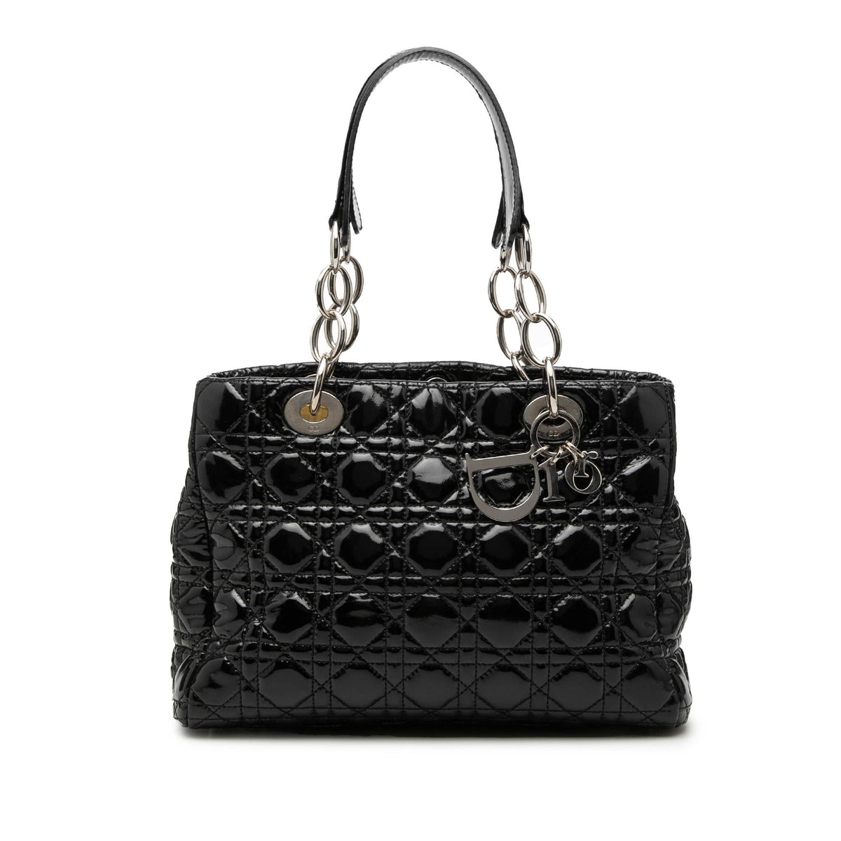 Dior Small Patent Cannage Soft Zipped Shopping Tote