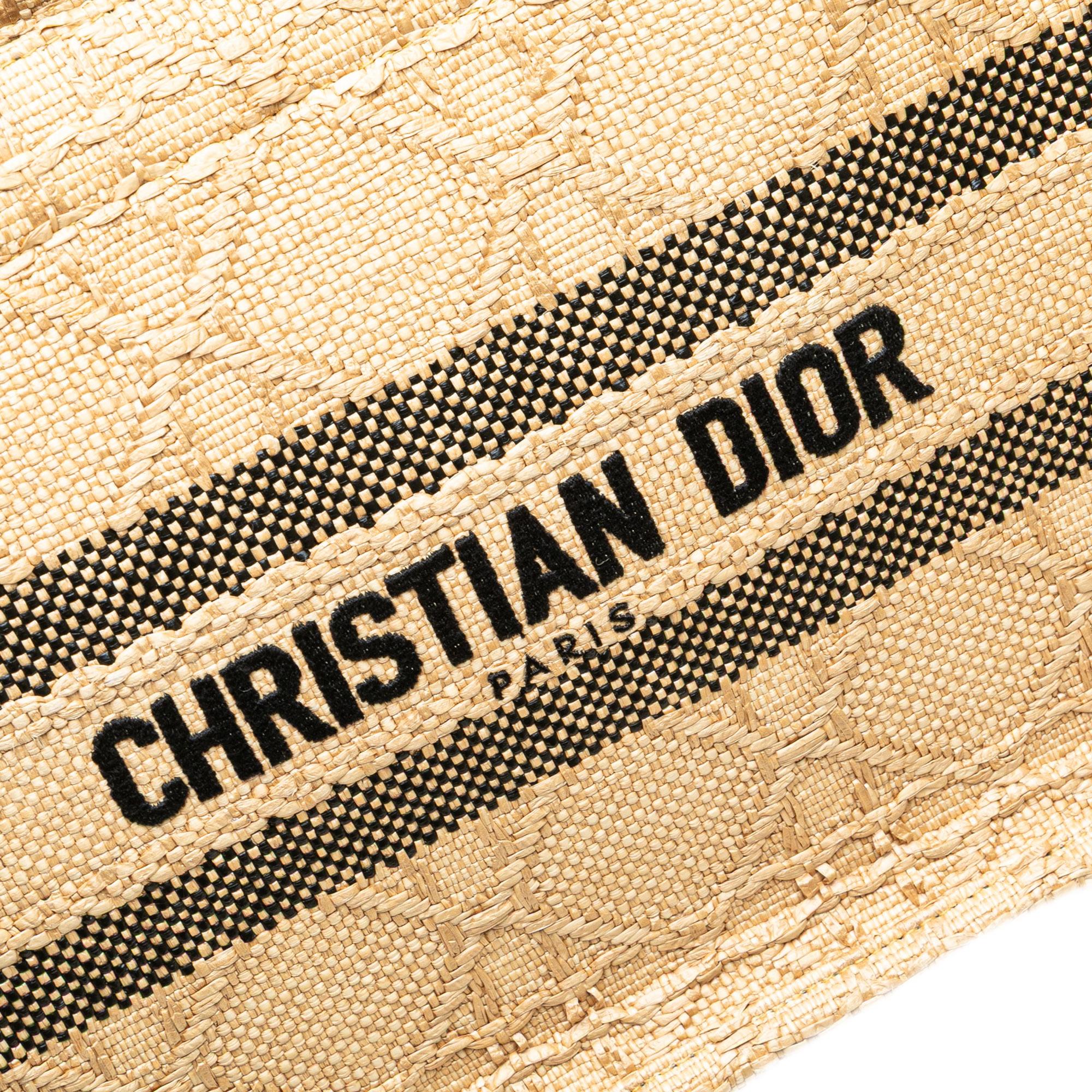 Dior Small Raffia Cannage Book Tote