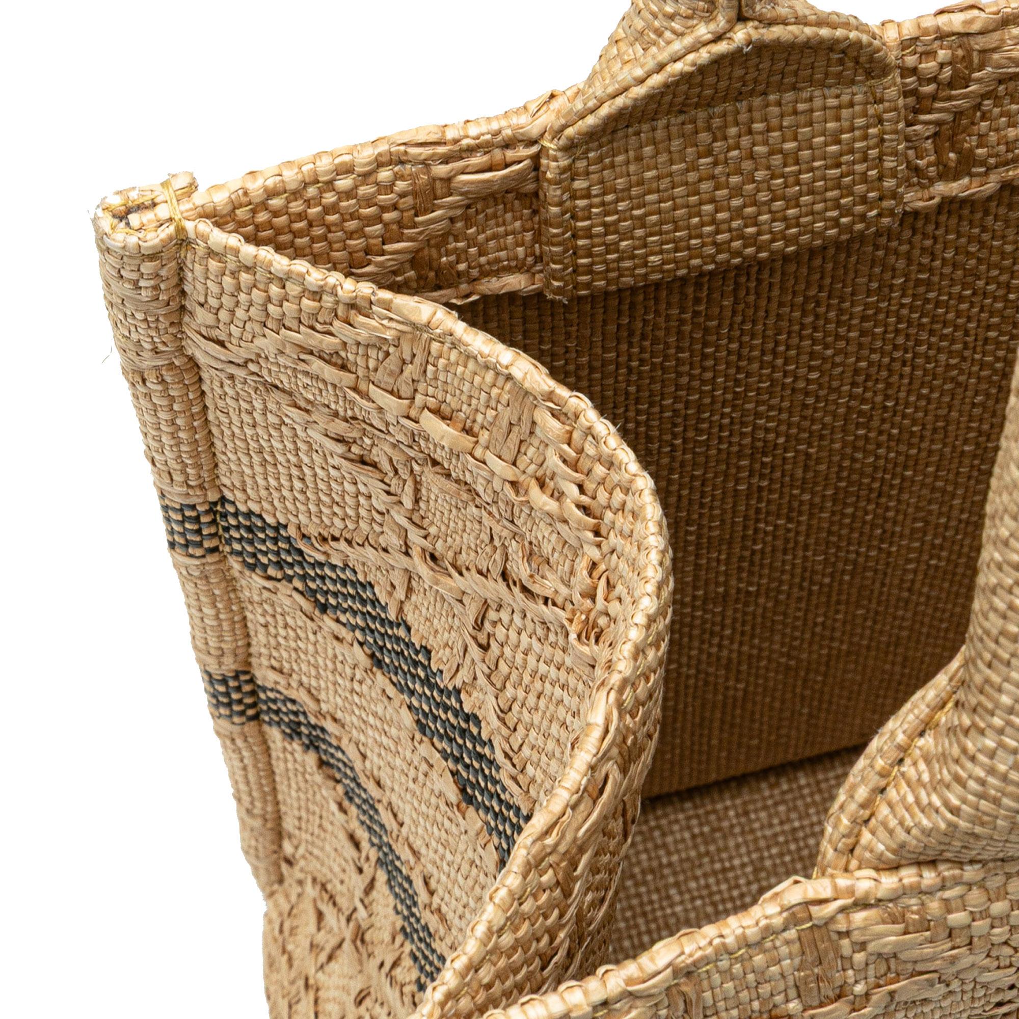 Dior Small Raffia Cannage Book Tote