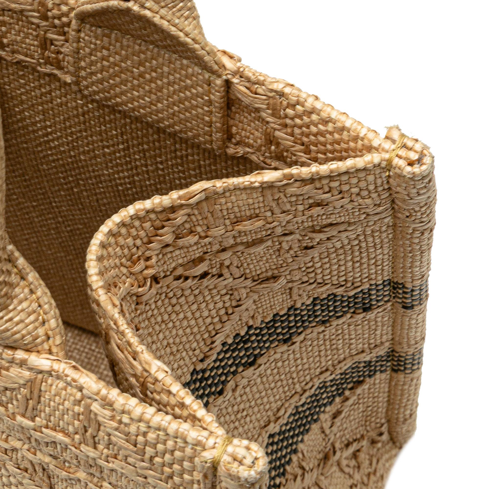 Dior Small Raffia Cannage Book Tote