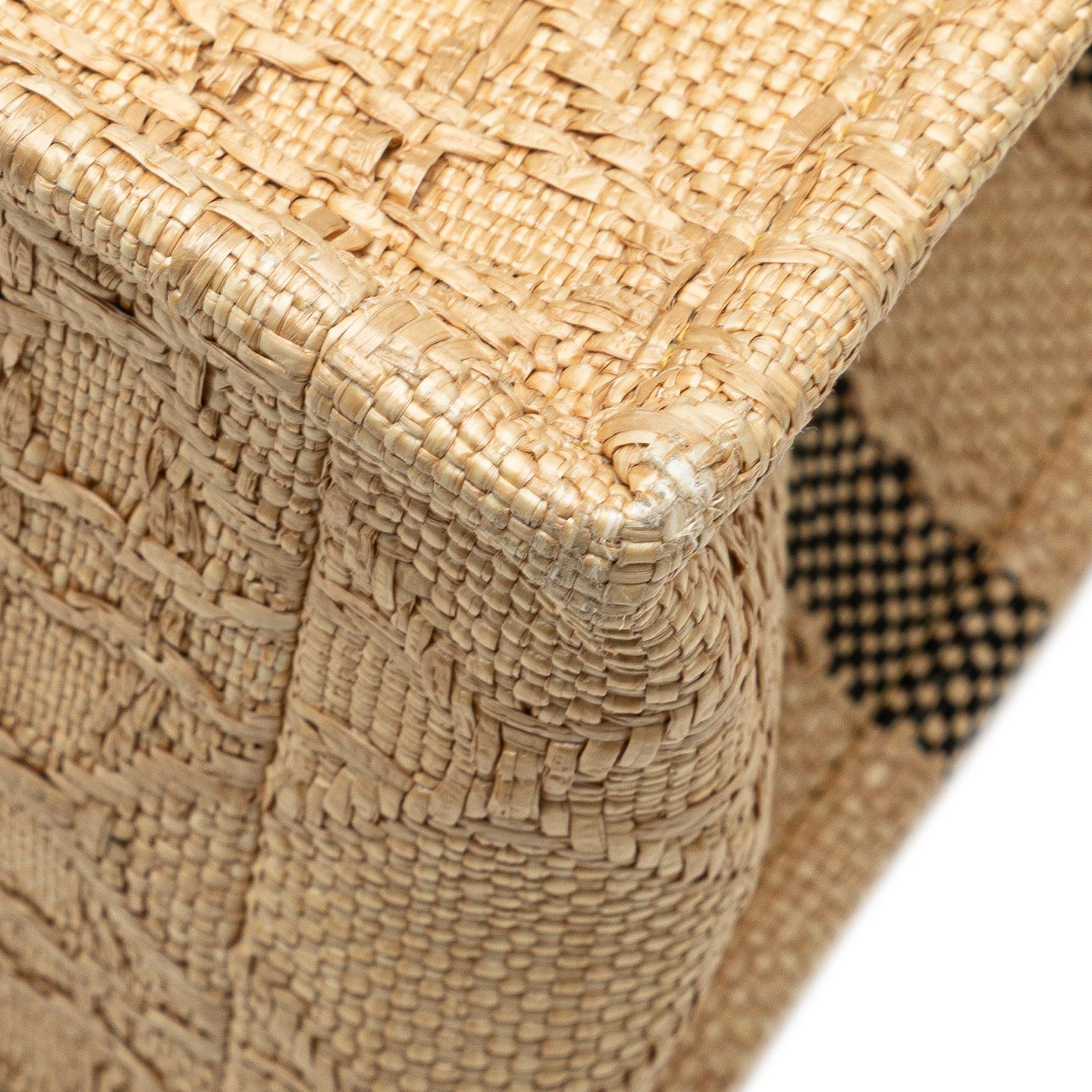 Dior Small Raffia Cannage Book Tote