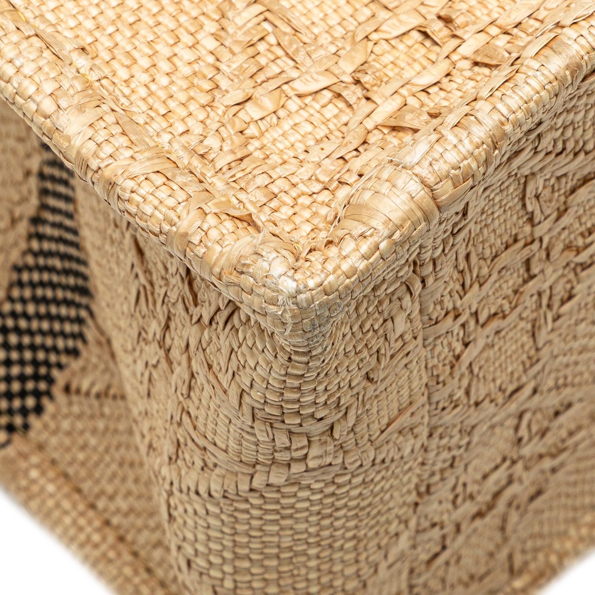 Dior Small Raffia Cannage Book Tote
