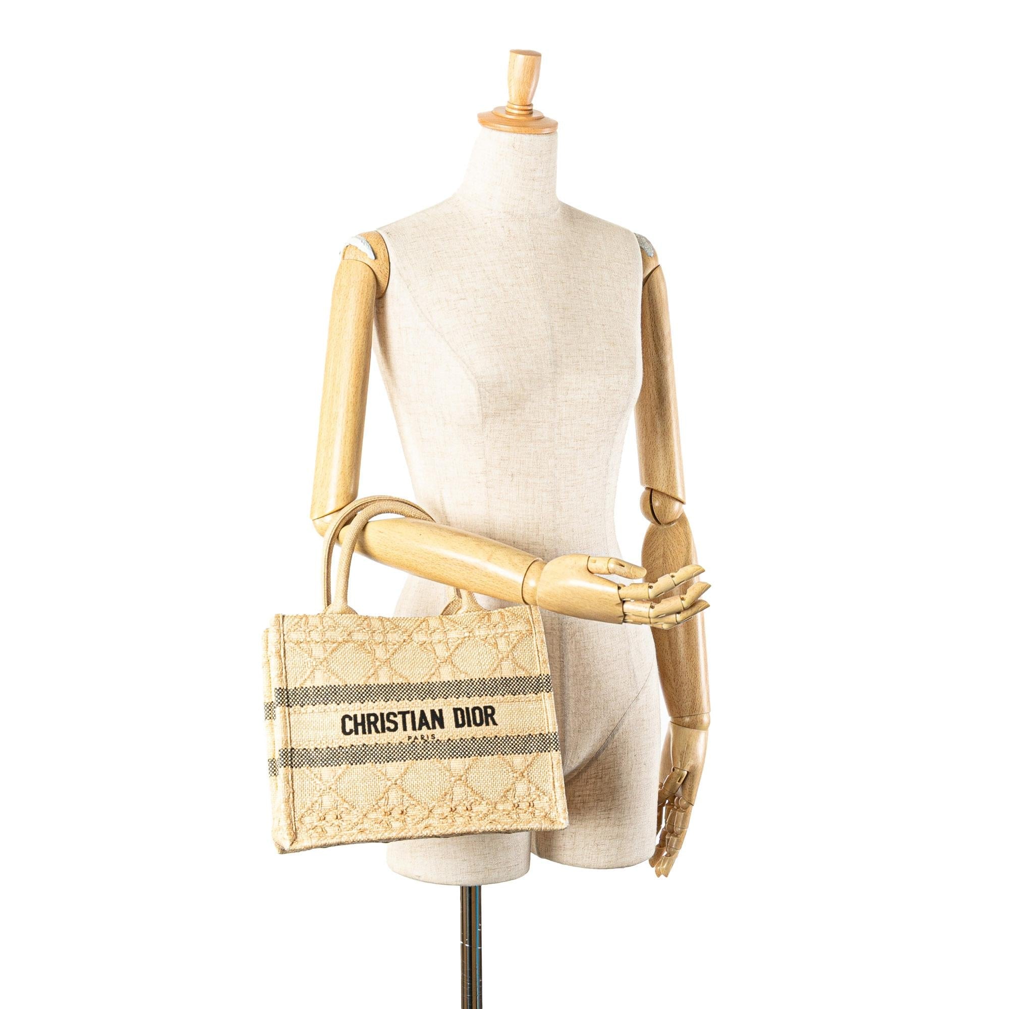 Dior Small Raffia Cannage Book Tote