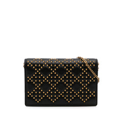 Dior Studded Calfskin Cannage Lady Dior Wallet on Chain