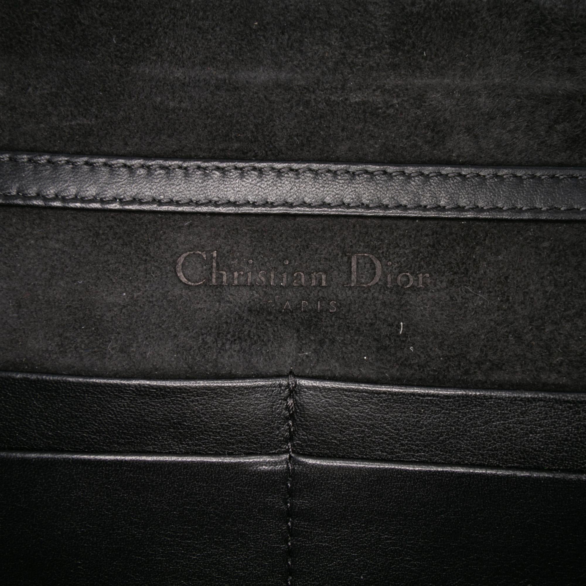 Dior Studded Calfskin Cannage Lady Dior Wallet on Chain