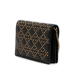 Dior Studded Calfskin Cannage Lady Dior Wallet on Chain