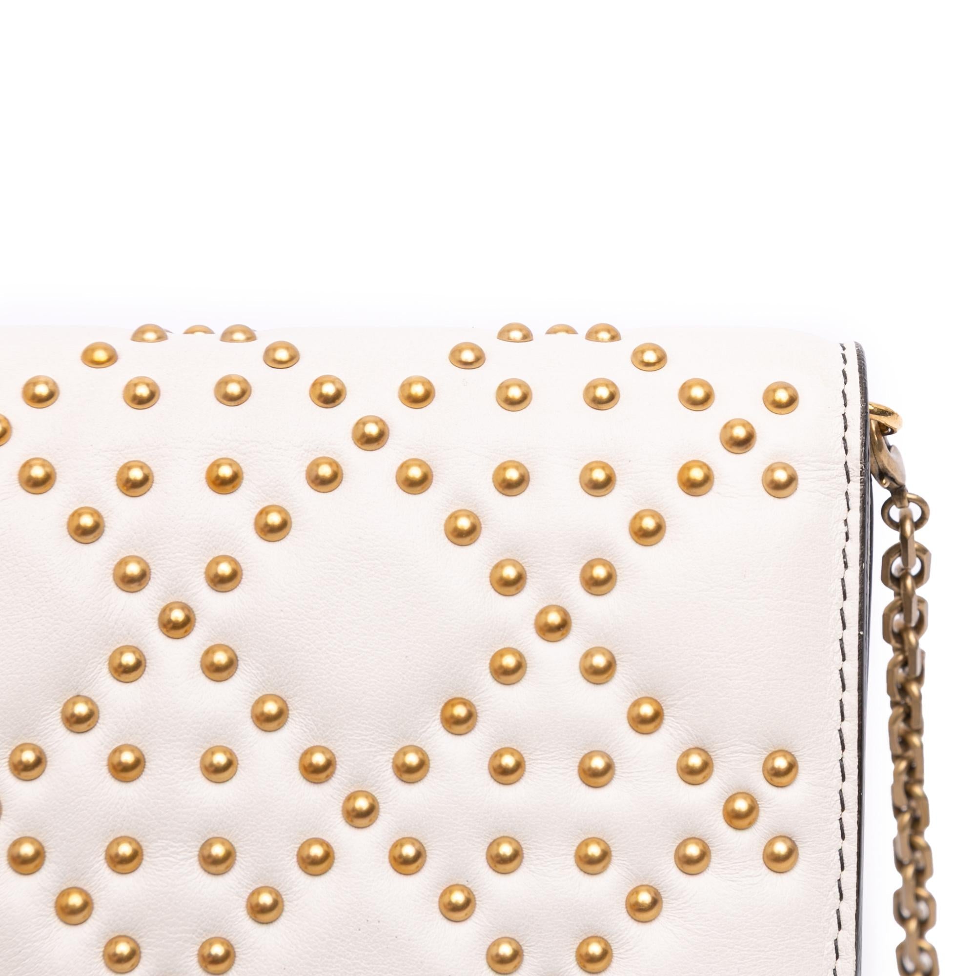 Dior Studded Calfskin Cannage Lady Dior Wallet on Chain