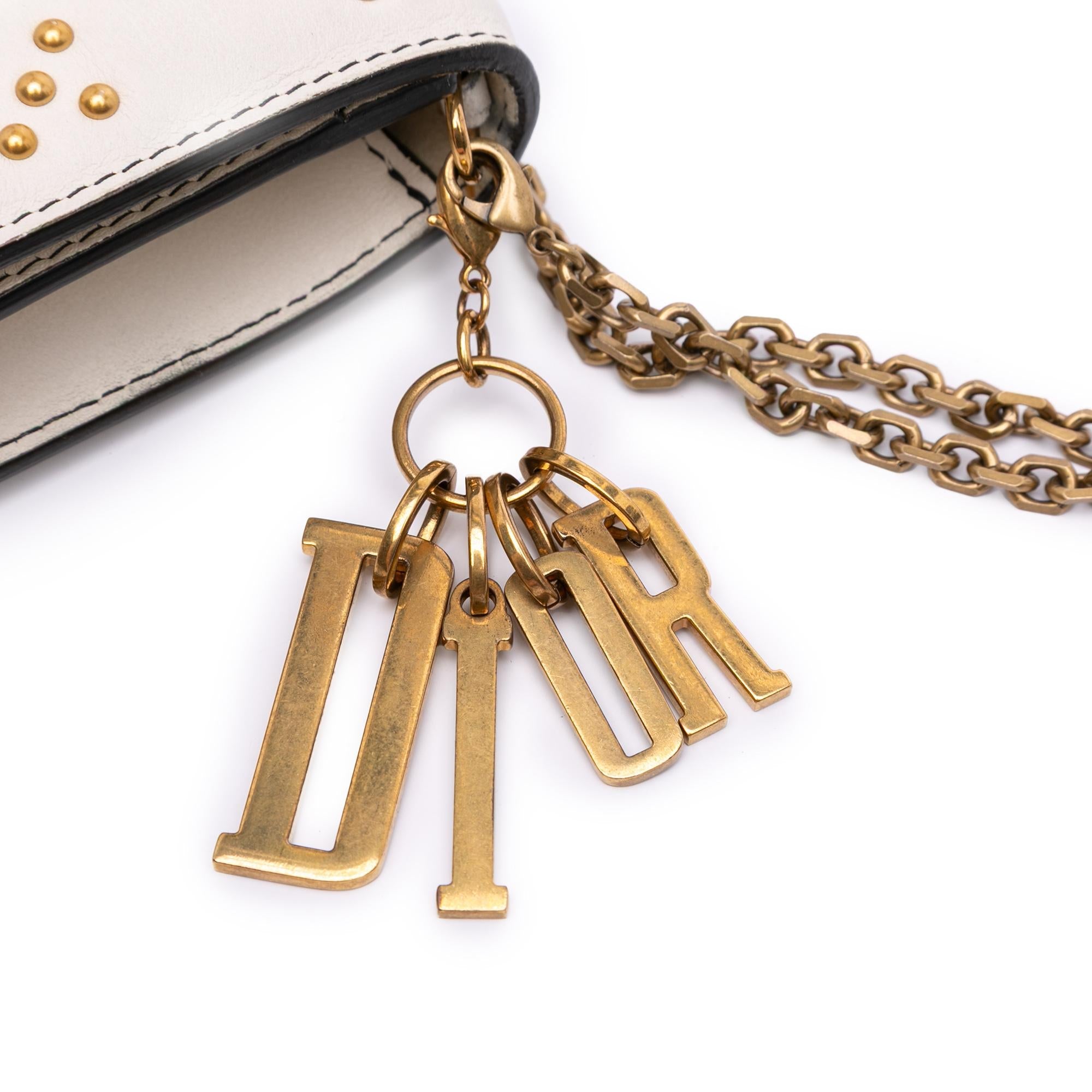 Dior Studded Calfskin Cannage Lady Dior Wallet on Chain