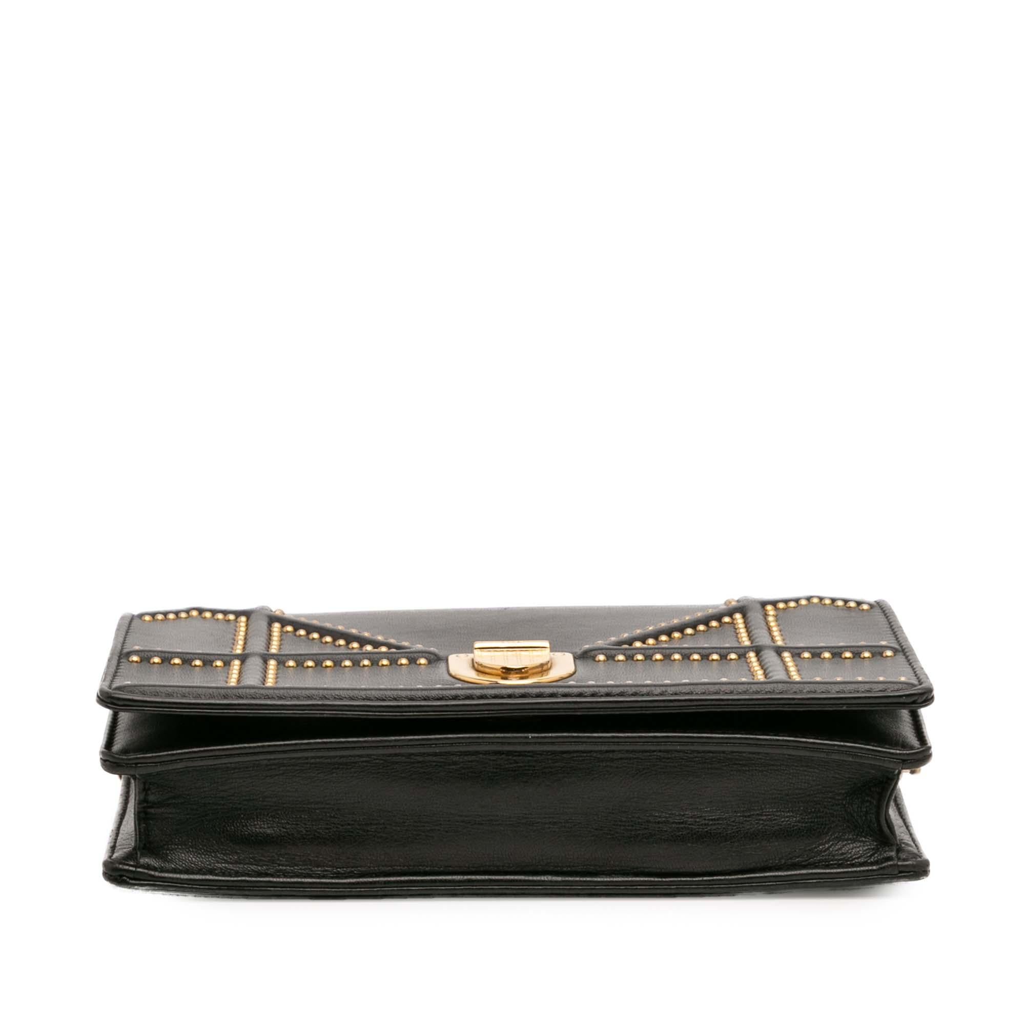 Dior Studded Calfskin Diorama Wallet on Chain